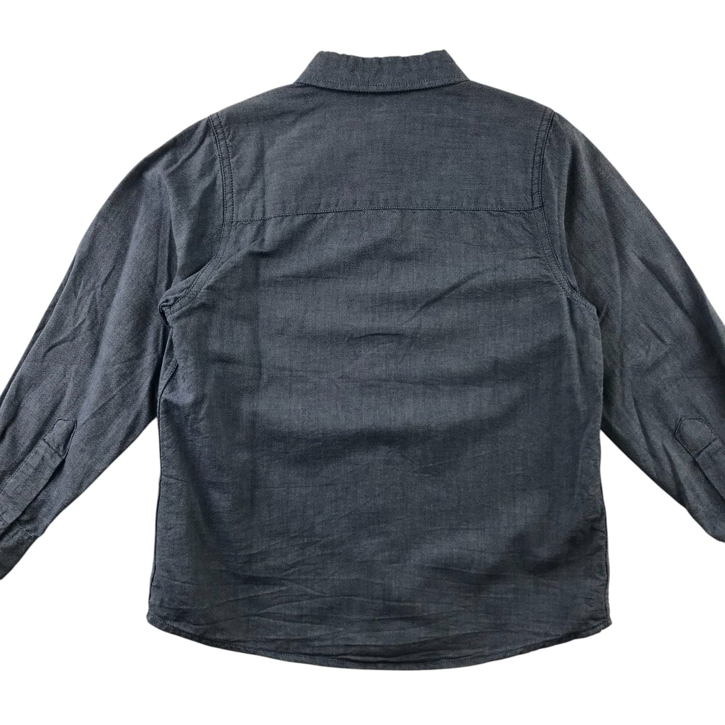 Matalan Shirt 6-7 Years Blue Plain Button-Up