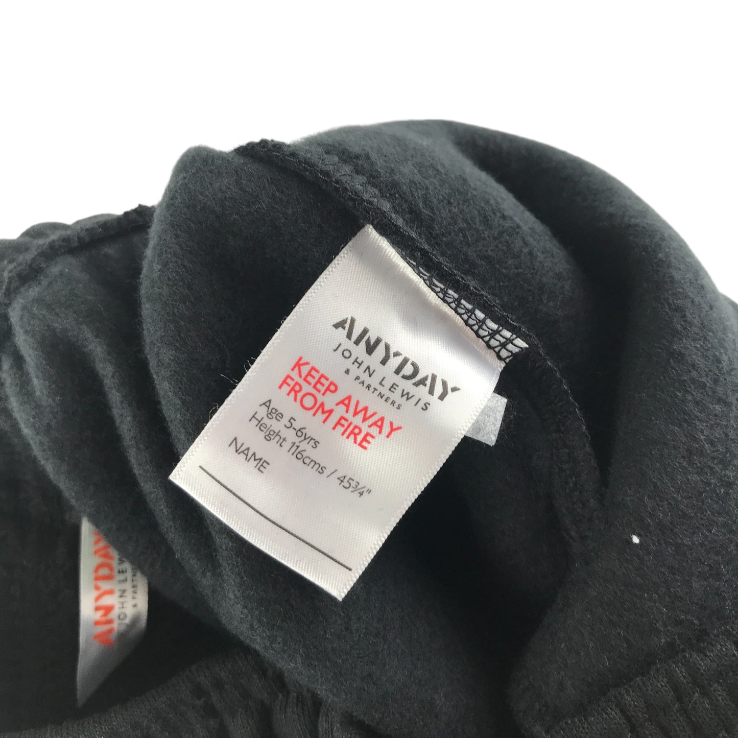 John Lewis joggers 5-6 years black cuffed leg