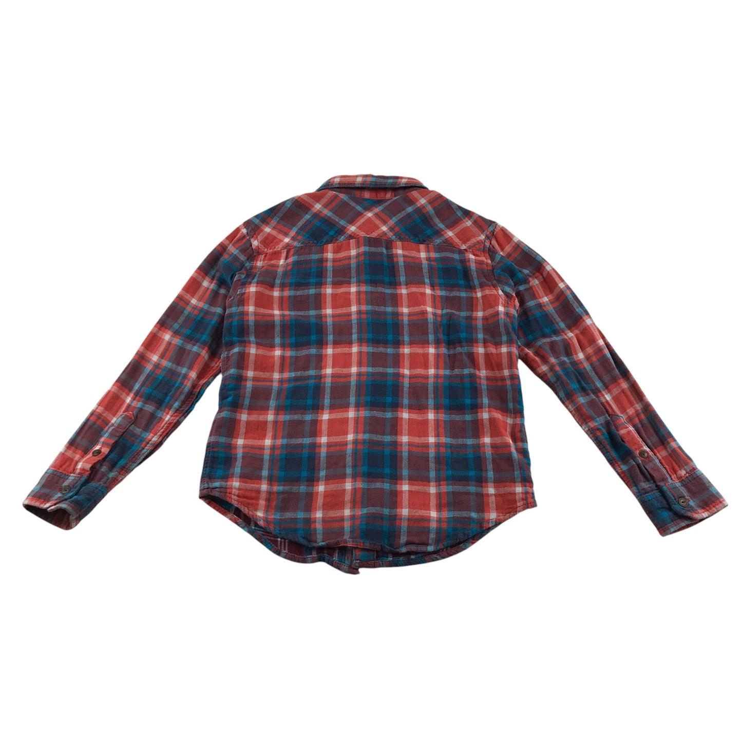 M&S shirt 9-10 years red and blue checked pattern cotton