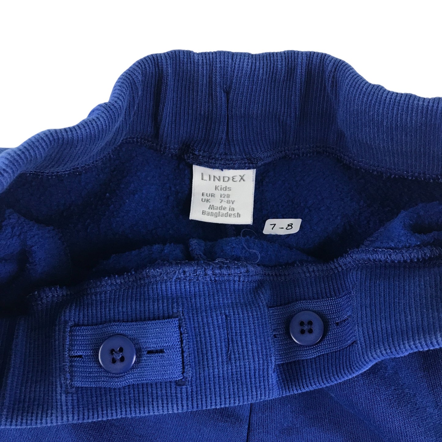 Lindex joggers 7-8 years royal blue plain adjustable and elasticated waist