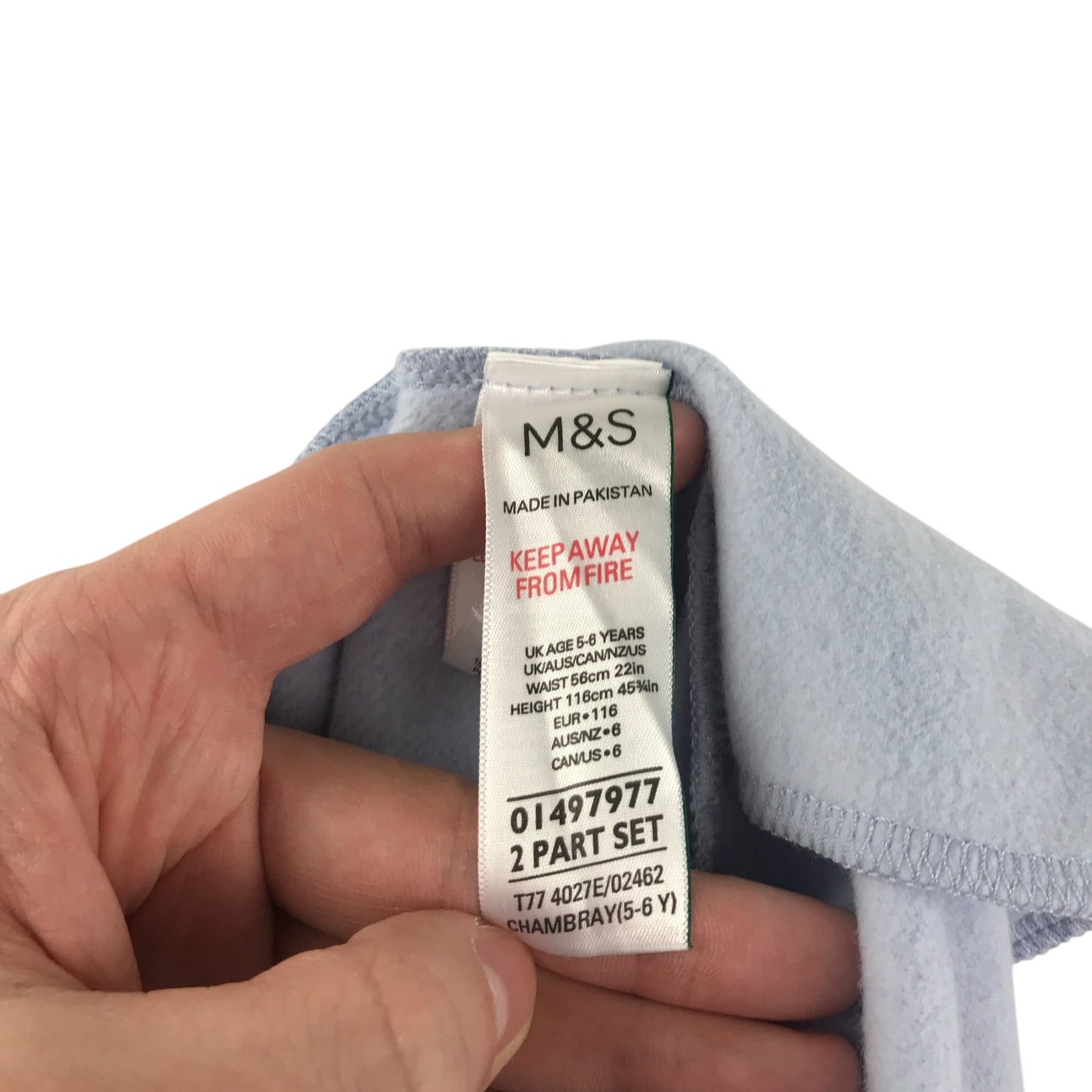 M&S joggers 5-6 years blue chambray elasticated waist