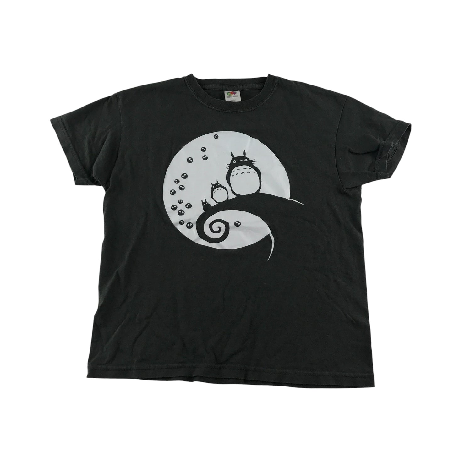 Fruit of the Loom t-shirt 7-8 years black Totoro print cotton