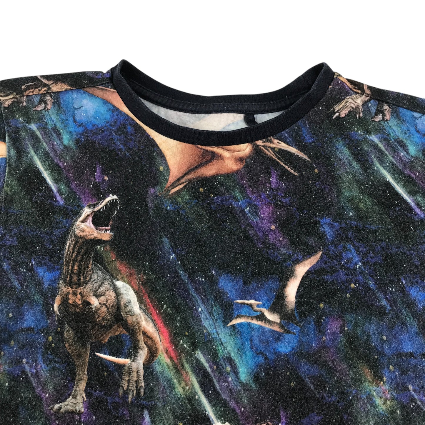 Next t-shirt 7-8 years black galaxy dinosaur graphic print cotton