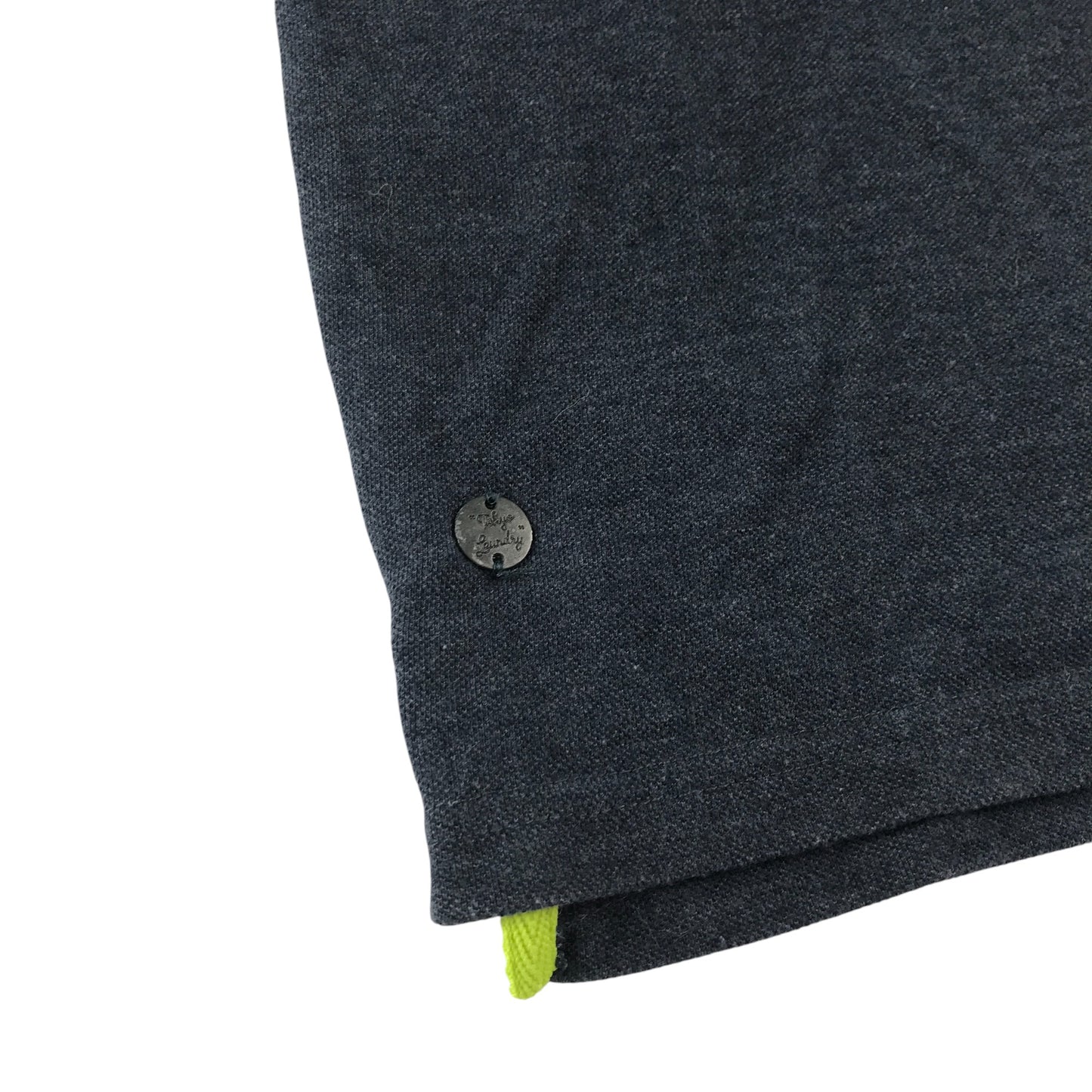 Tokyo Laundry polo-shirt 7-8 years navy with neon collar strip and logo