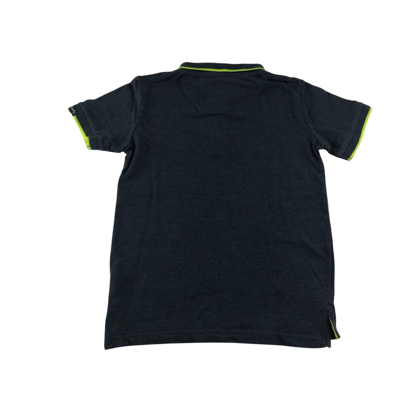 Tokyo Laundry polo-shirt 7-8 years navy with neon collar strip and logo