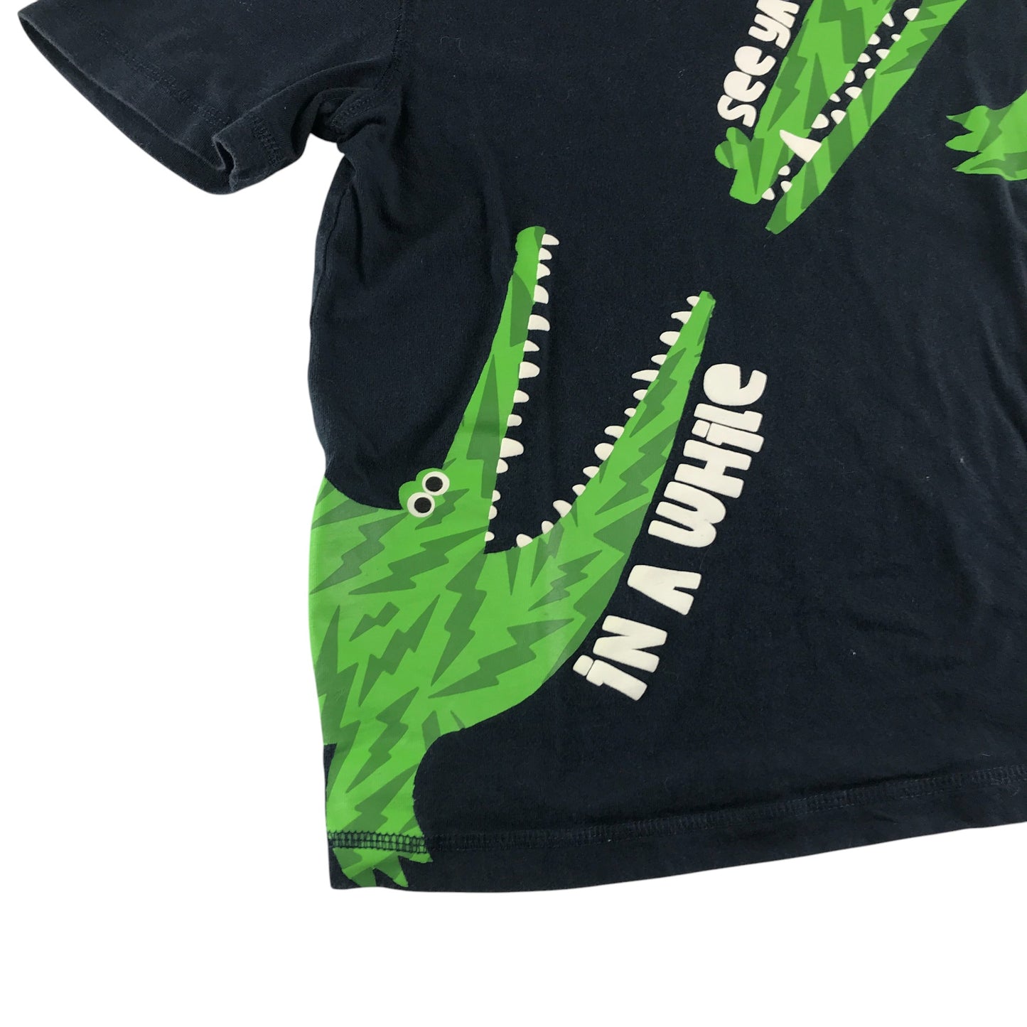 Tu t-shirt 7-8 years navy with crocodile graphic print design cotton