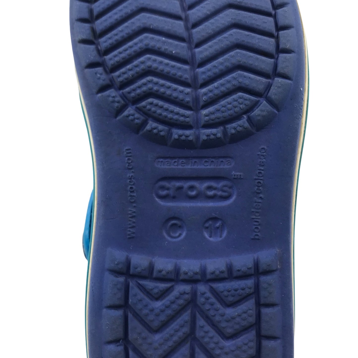 Crocs sandals shoe size 11 junior blue loop and hoop straps