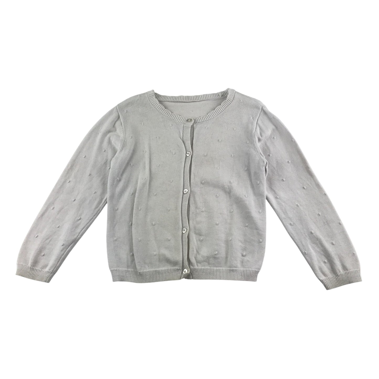 Matalan cardigan 5-6 years white round neckline bobble texture design cotton