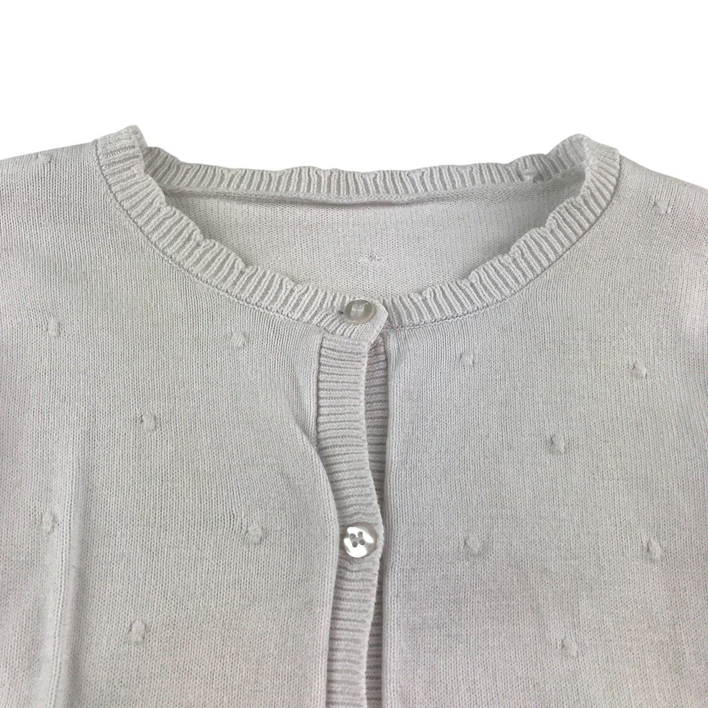 Matalan cardigan 5-6 years white round neckline bobble texture design cotton