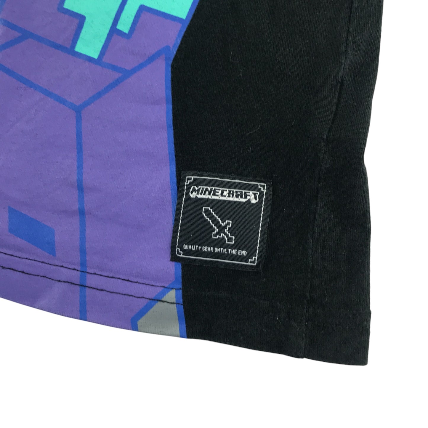 Nutmeg T-shirt 9-10 years black Minecraft Steve graphic design cotton