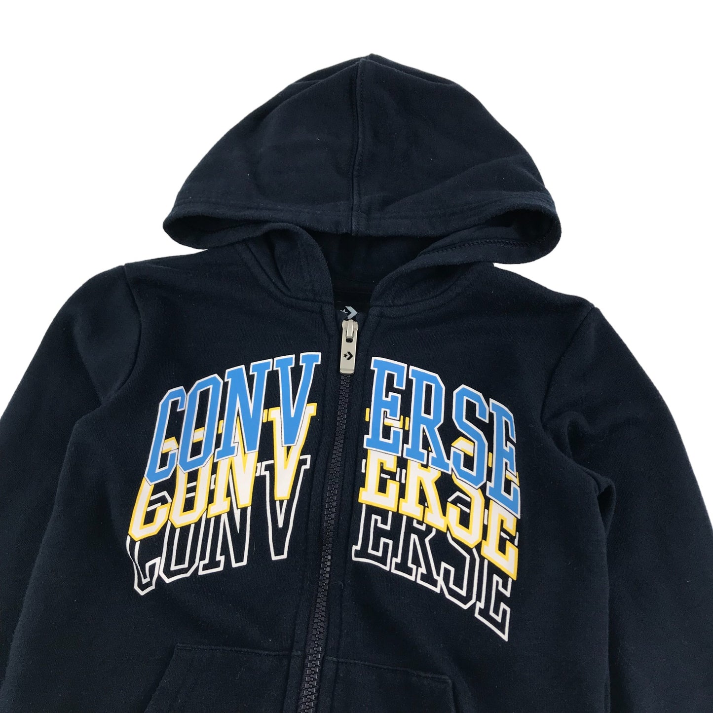 Converse Hoodie Age 5 Navy Full Zipper Print Logo