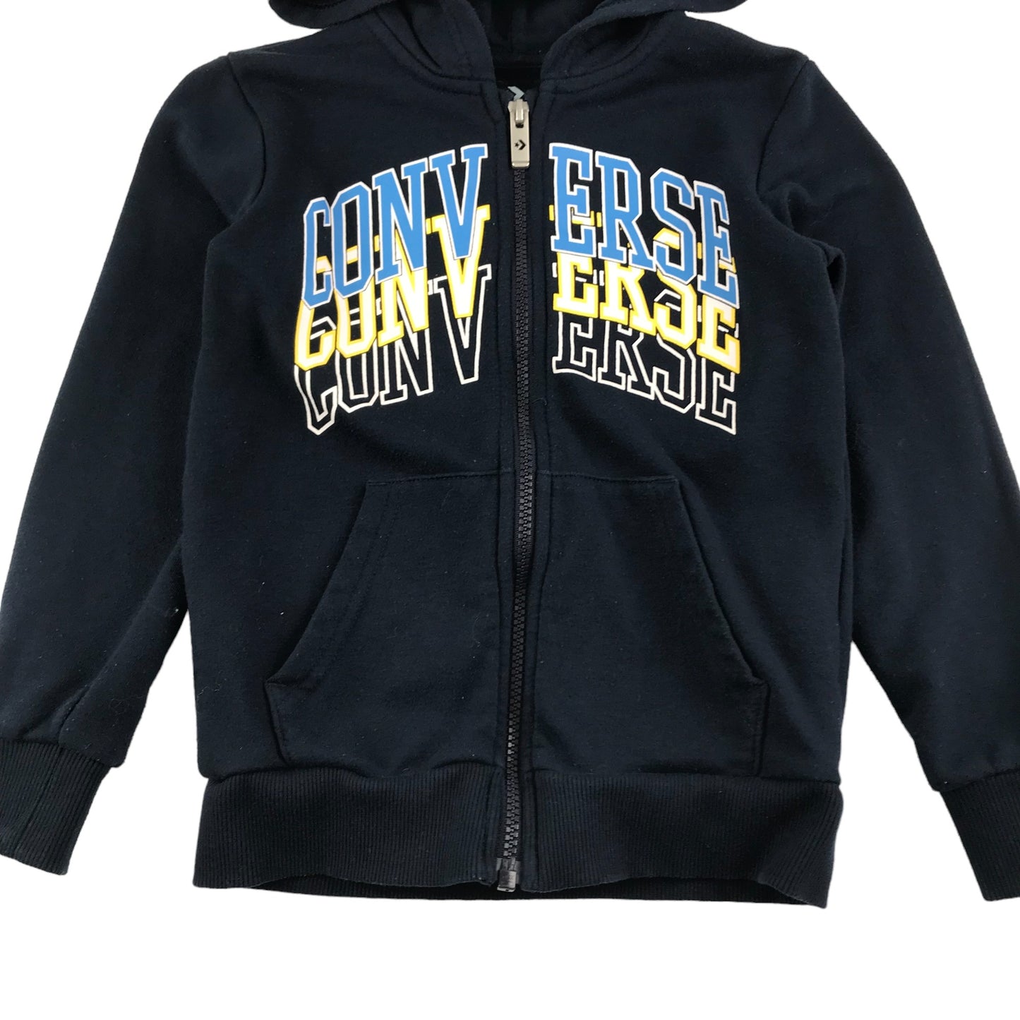 Converse Hoodie Age 5 Navy Full Zipper Print Logo