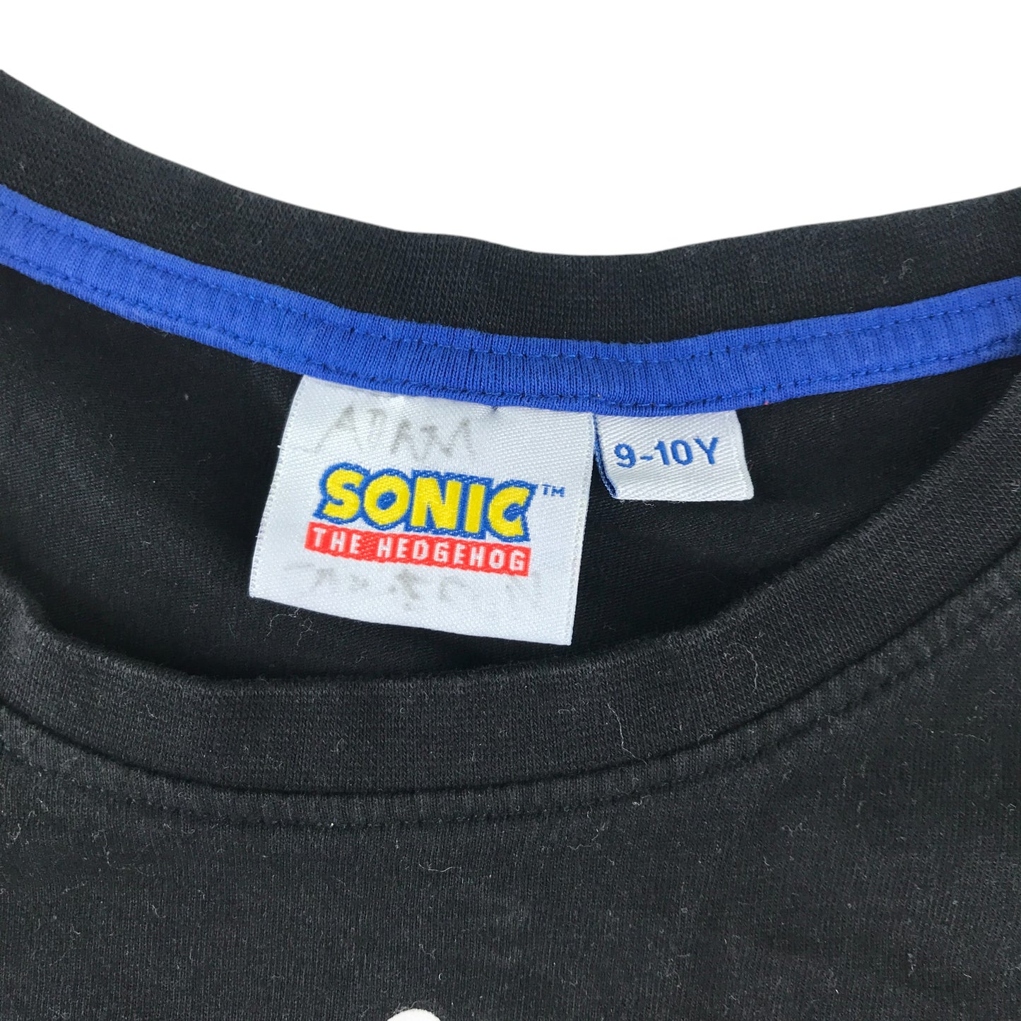Sonic the Hedgehog T-shirt 9-10 years black graphic print cotton