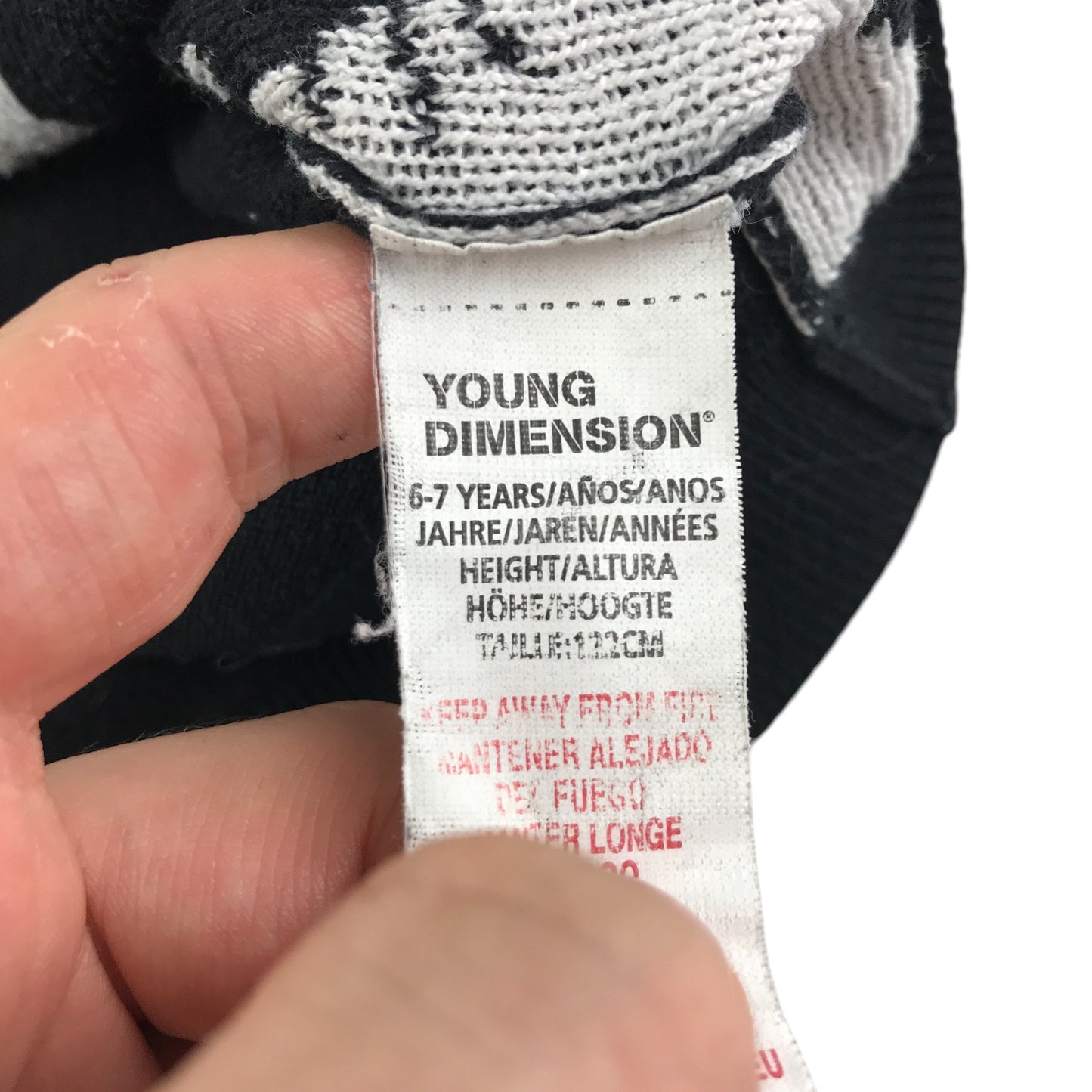Young Dimension jumper 6-7 years black with white cat graphic print