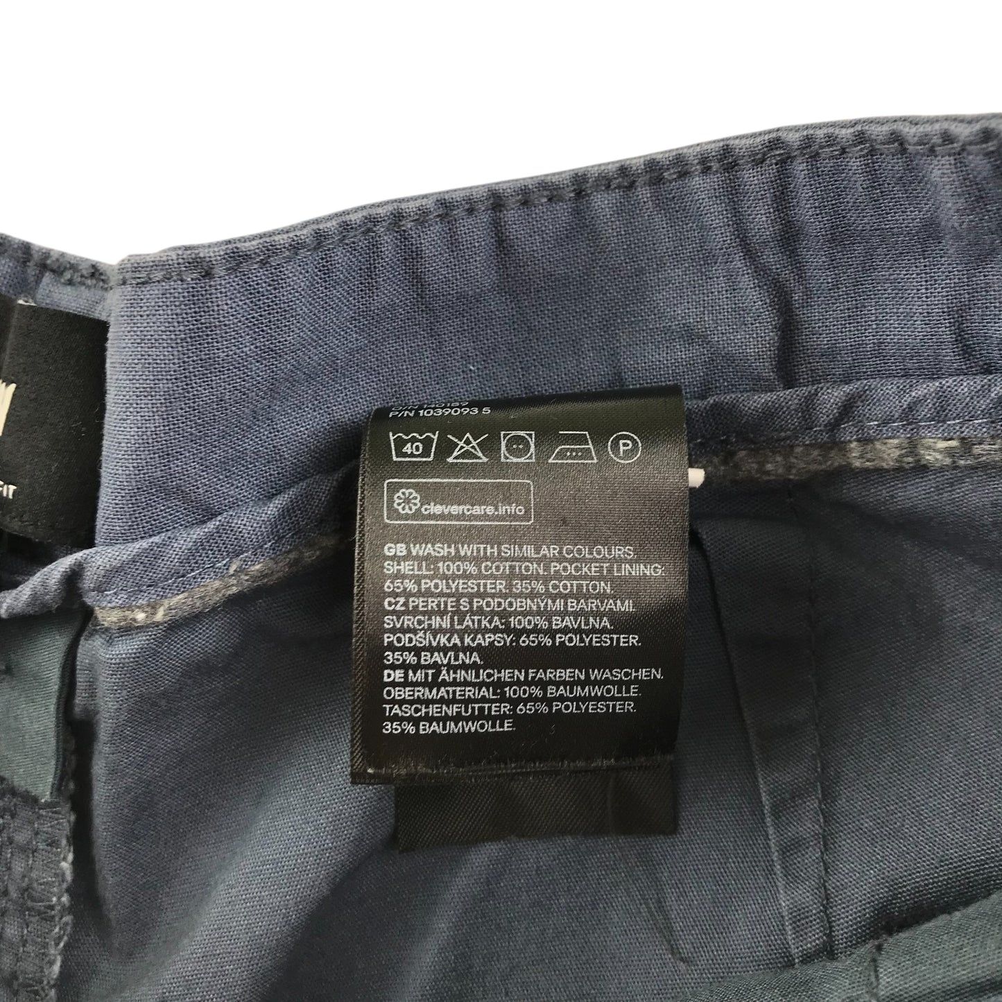 H&M shorts men's EUR 30 navy plain chino style regular fit cotton