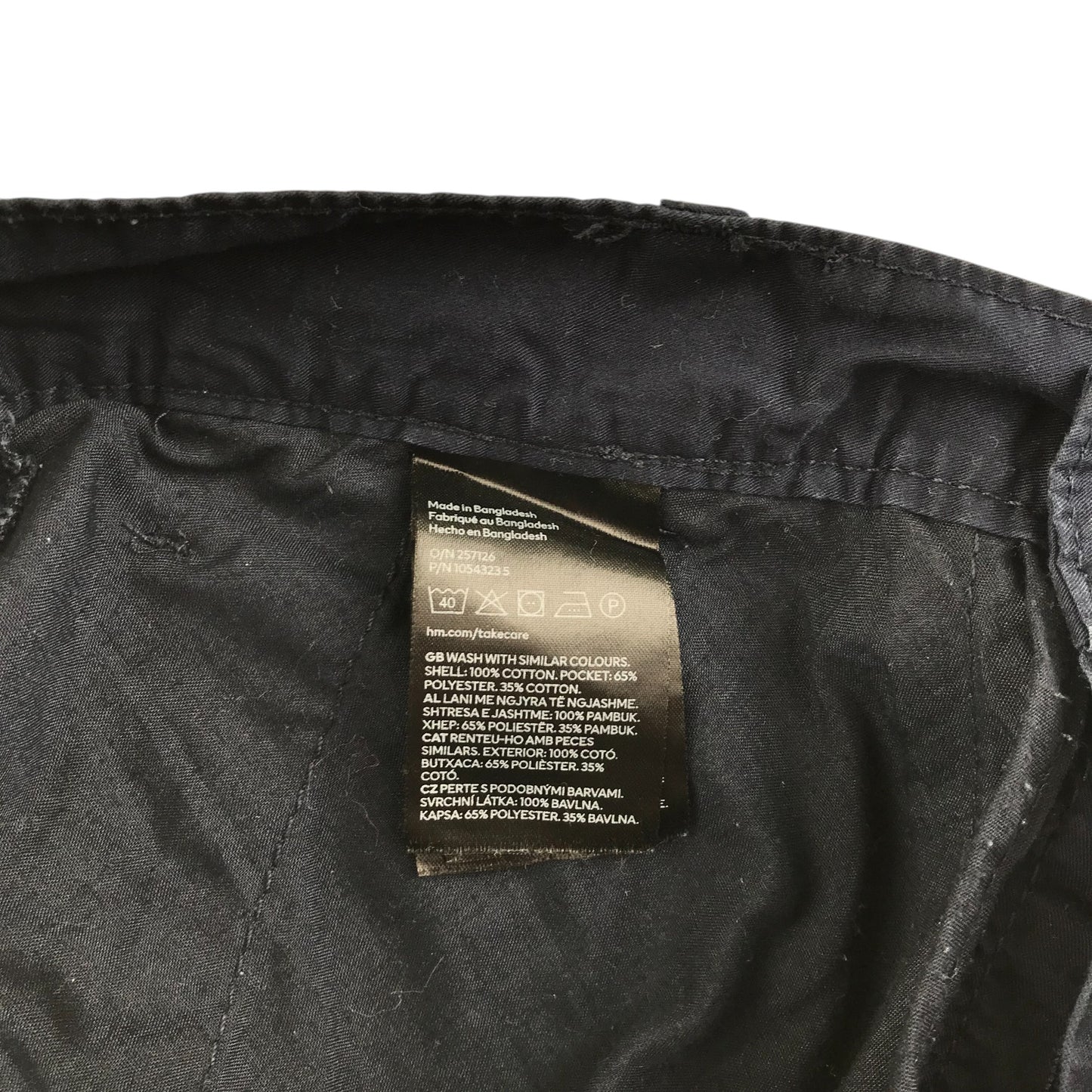 H&M shorts men's EUR 30 navy plain chino style regular fit cotton