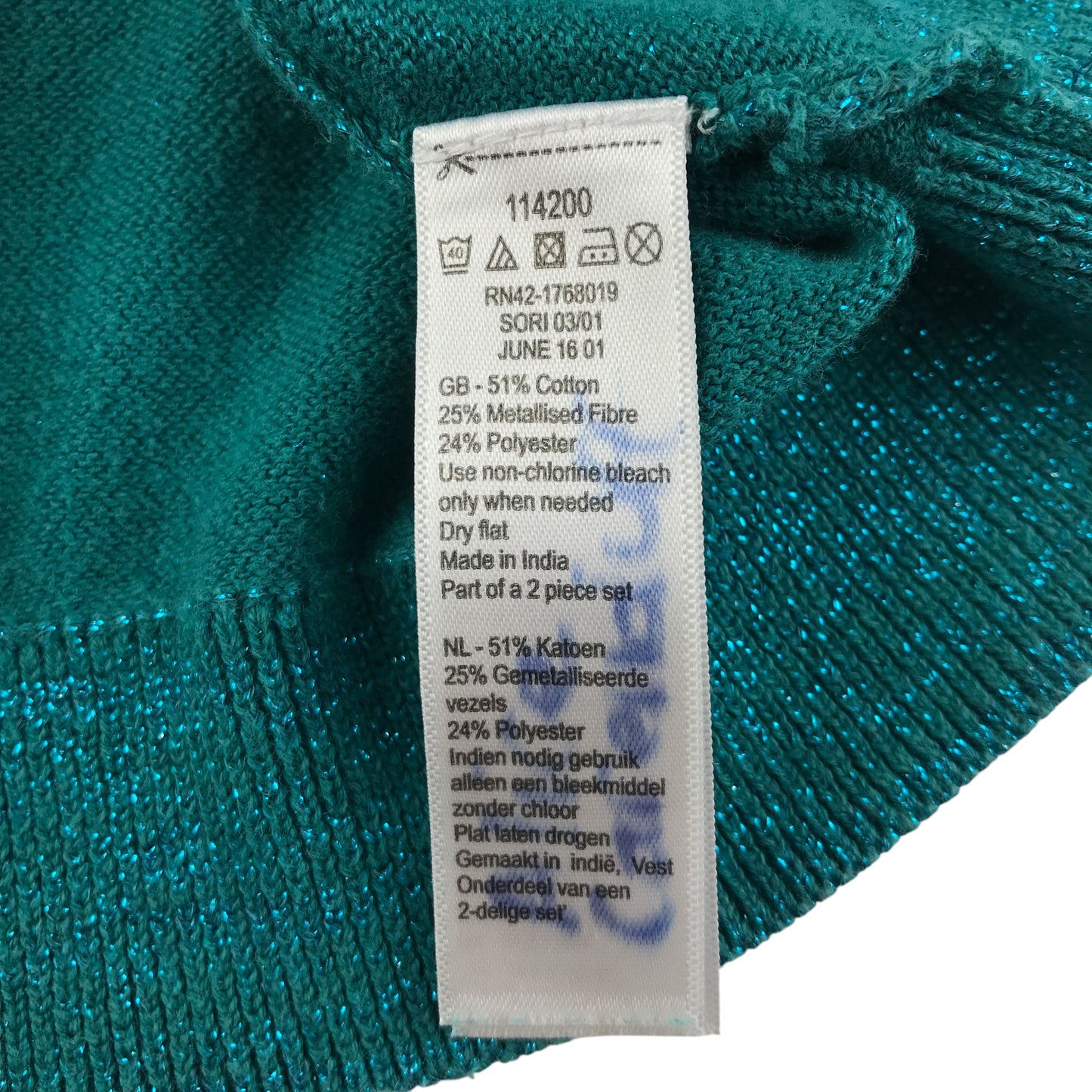 Monsoon cardigan 7-8 years blue sparkly round neckline style