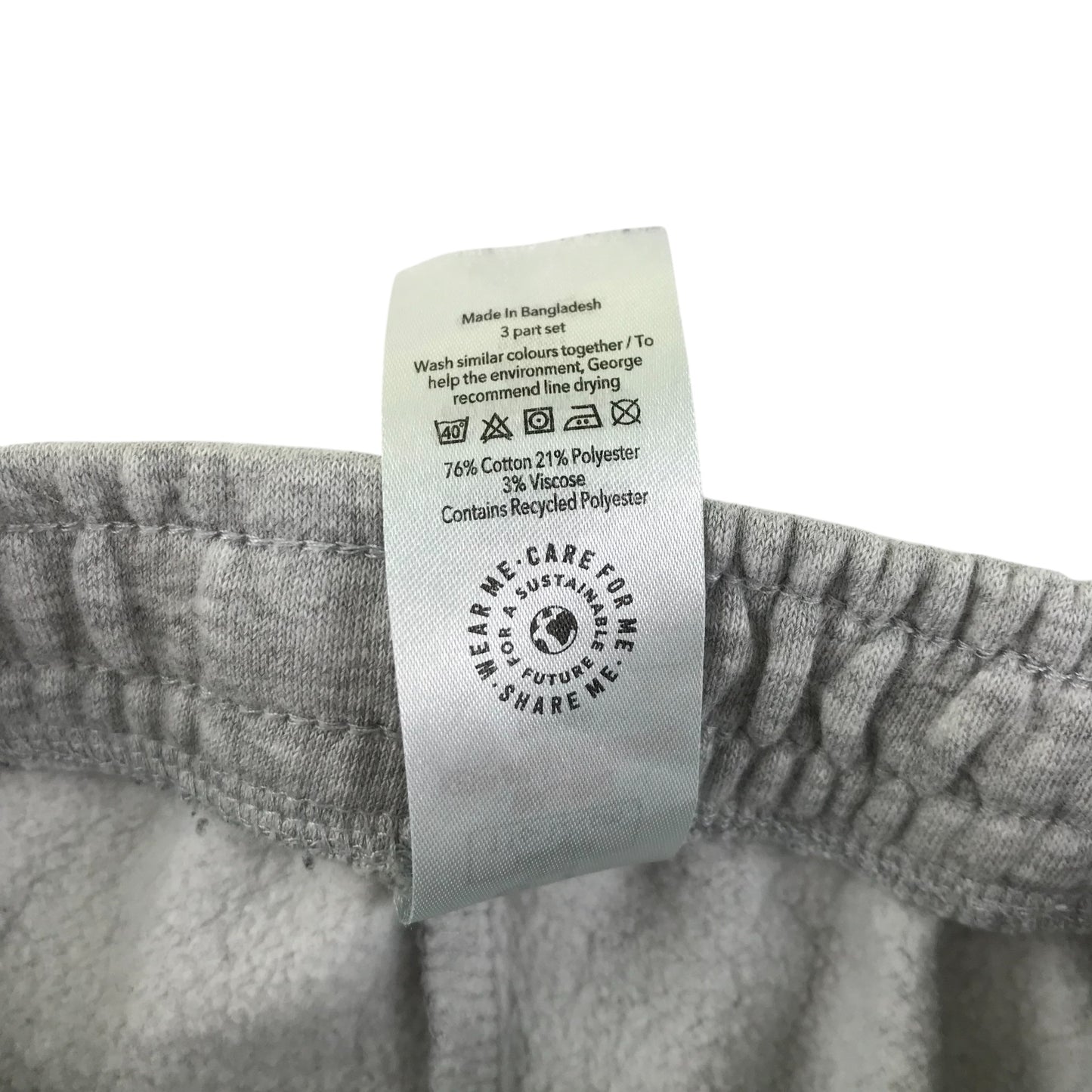 George Joggers 6-7 years light grey plain cuffed