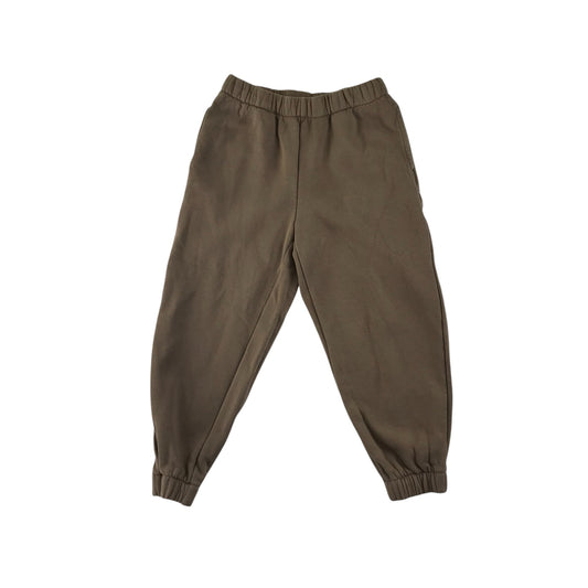 M&S Joggers 6-7 years brown plain cuffed legs