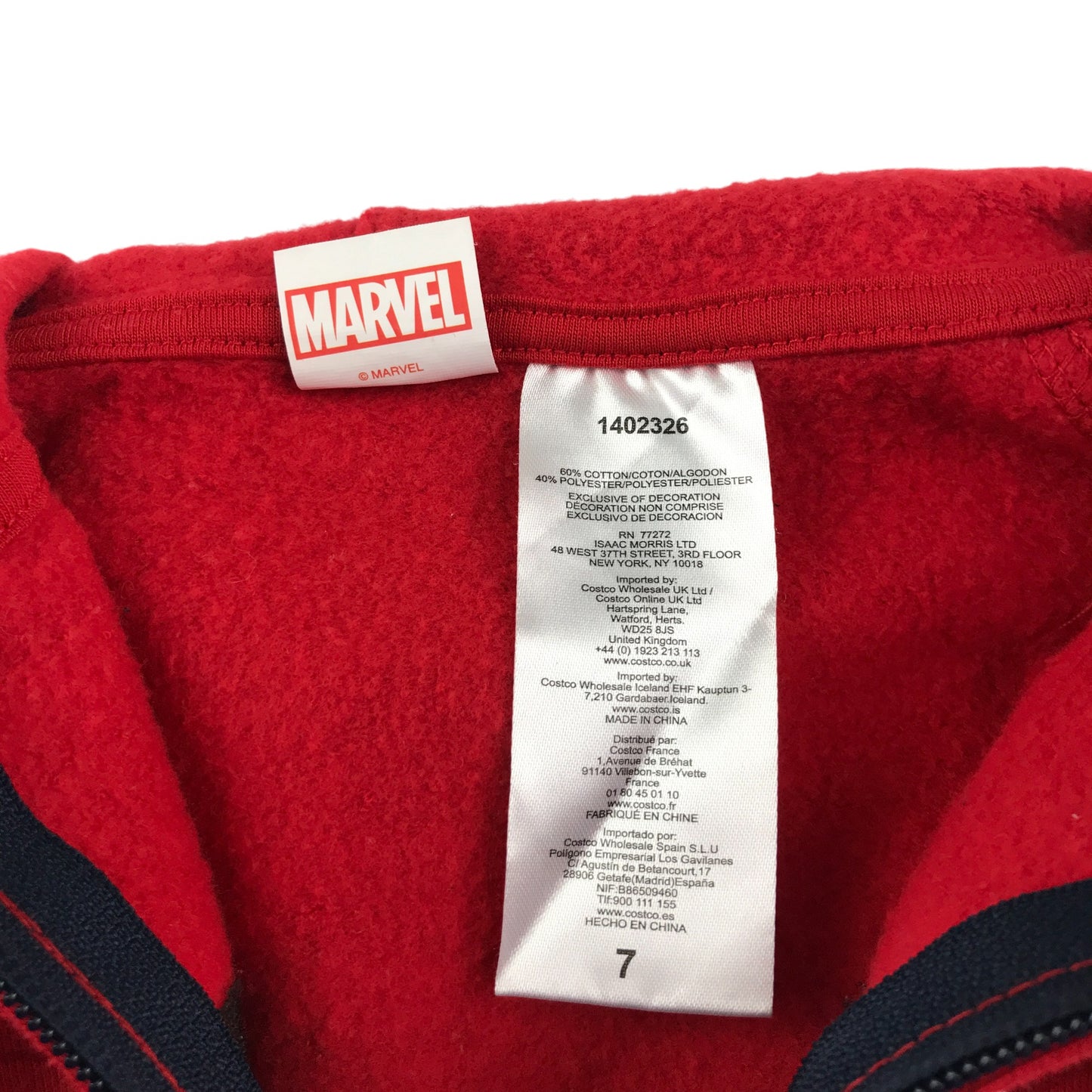 Hoodie 6-7 years red and navy Spiderman design