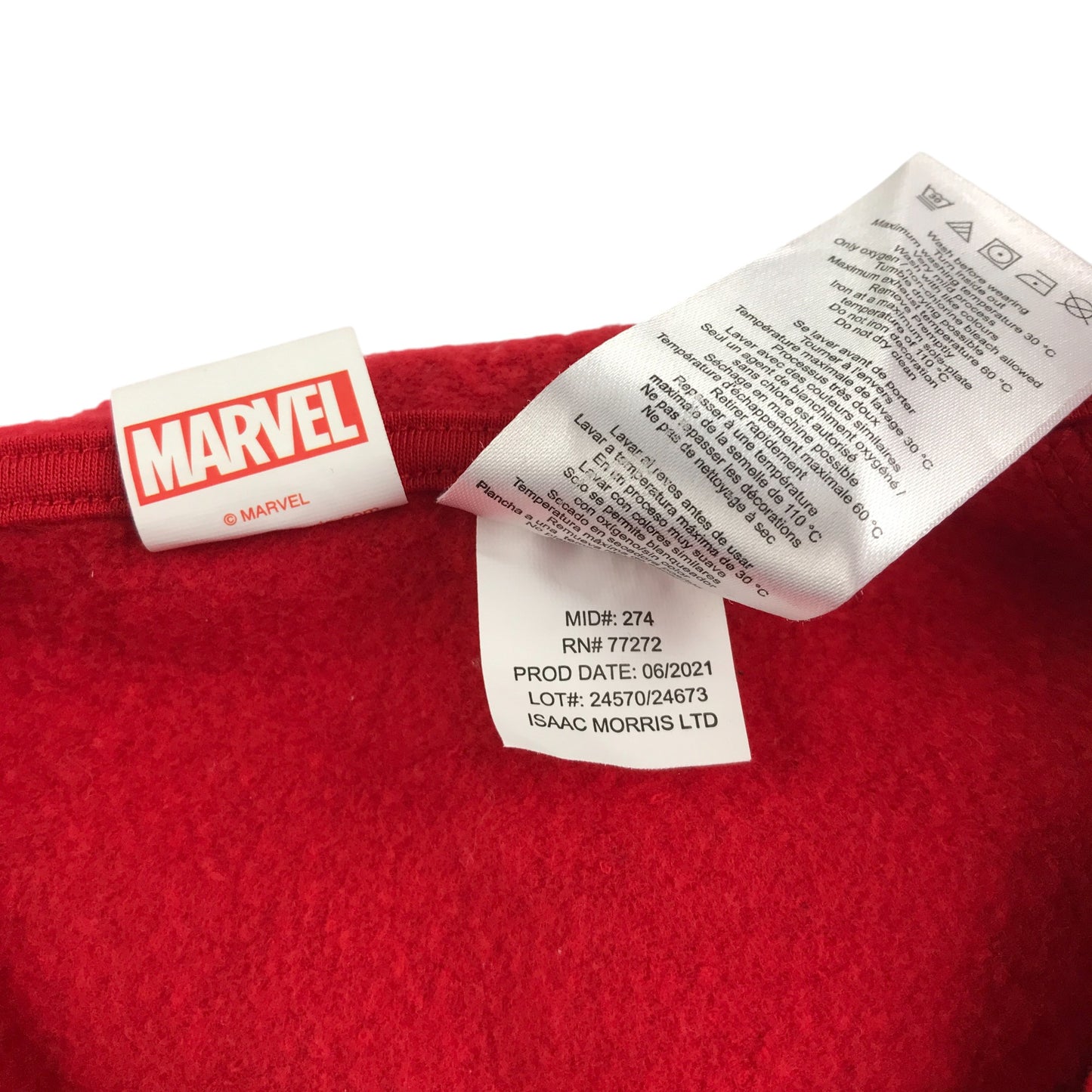 Hoodie 6-7 years red and navy Spiderman design