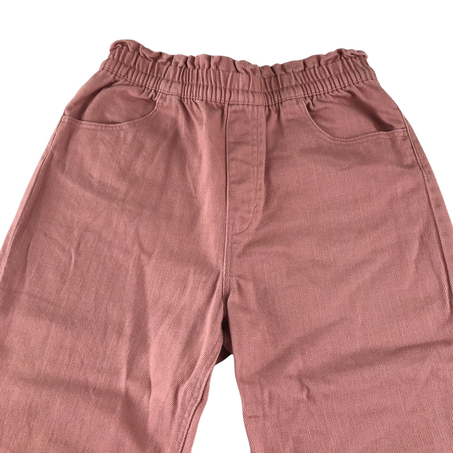 H&M trousers 8-9 years peachy pink denim style pull up cotton
