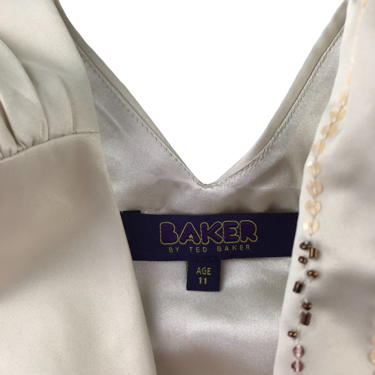 Ted Baker dress 11 years cream colour with sequin detailing occasionwear