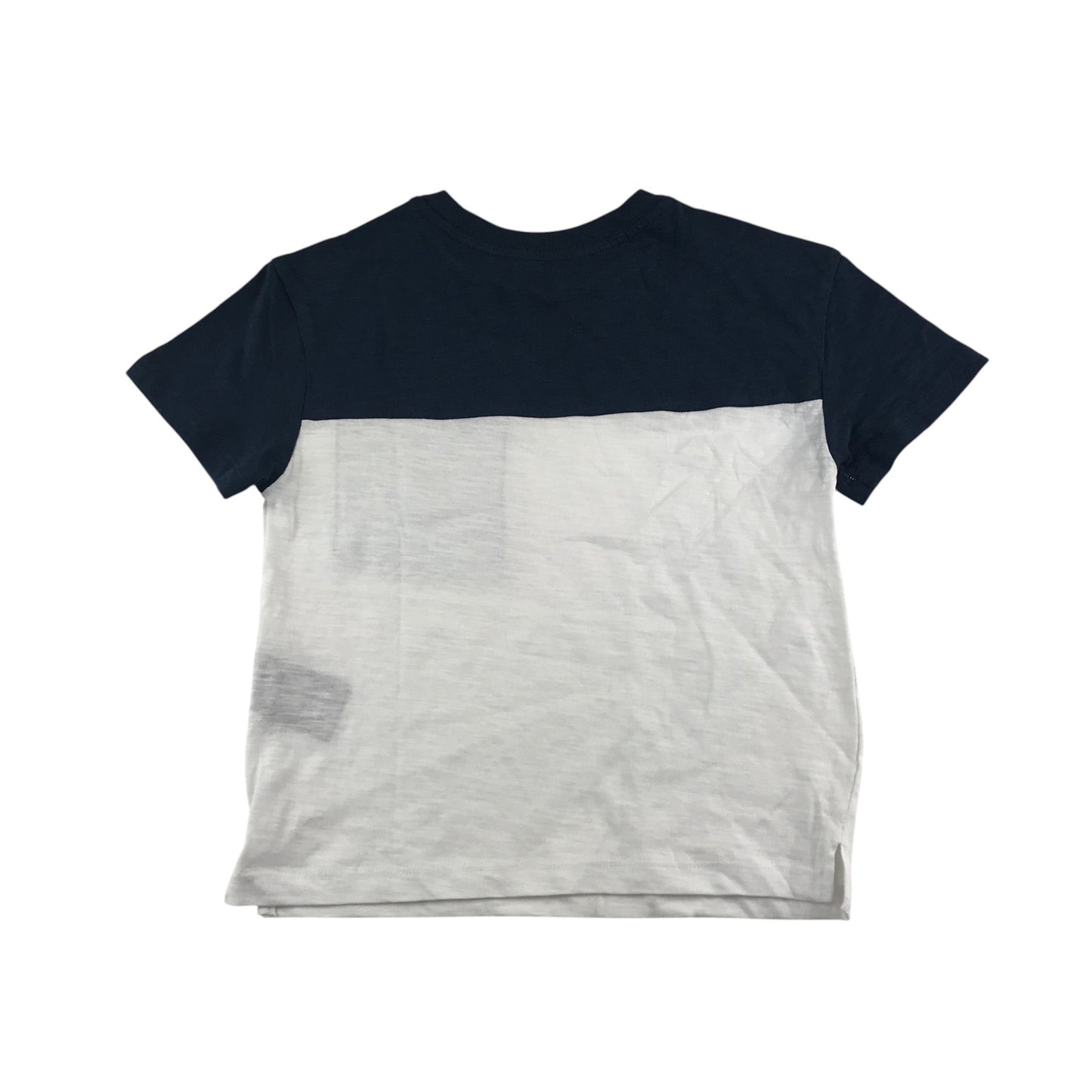 H&M t-shirt 5-6 years navy and white block colour