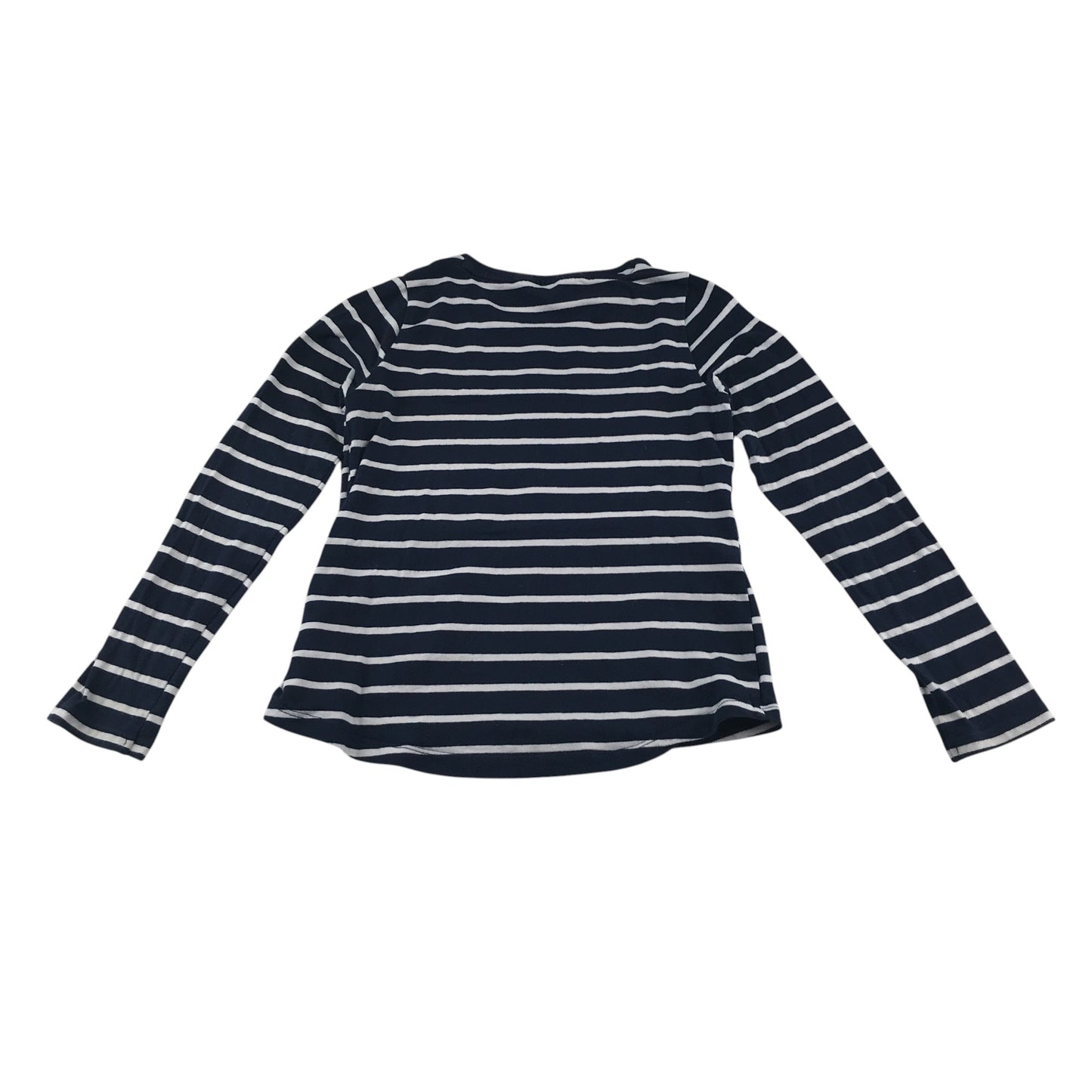 H&M t-shirt 7-8 years navy and white strips cat sequin reversible graphic