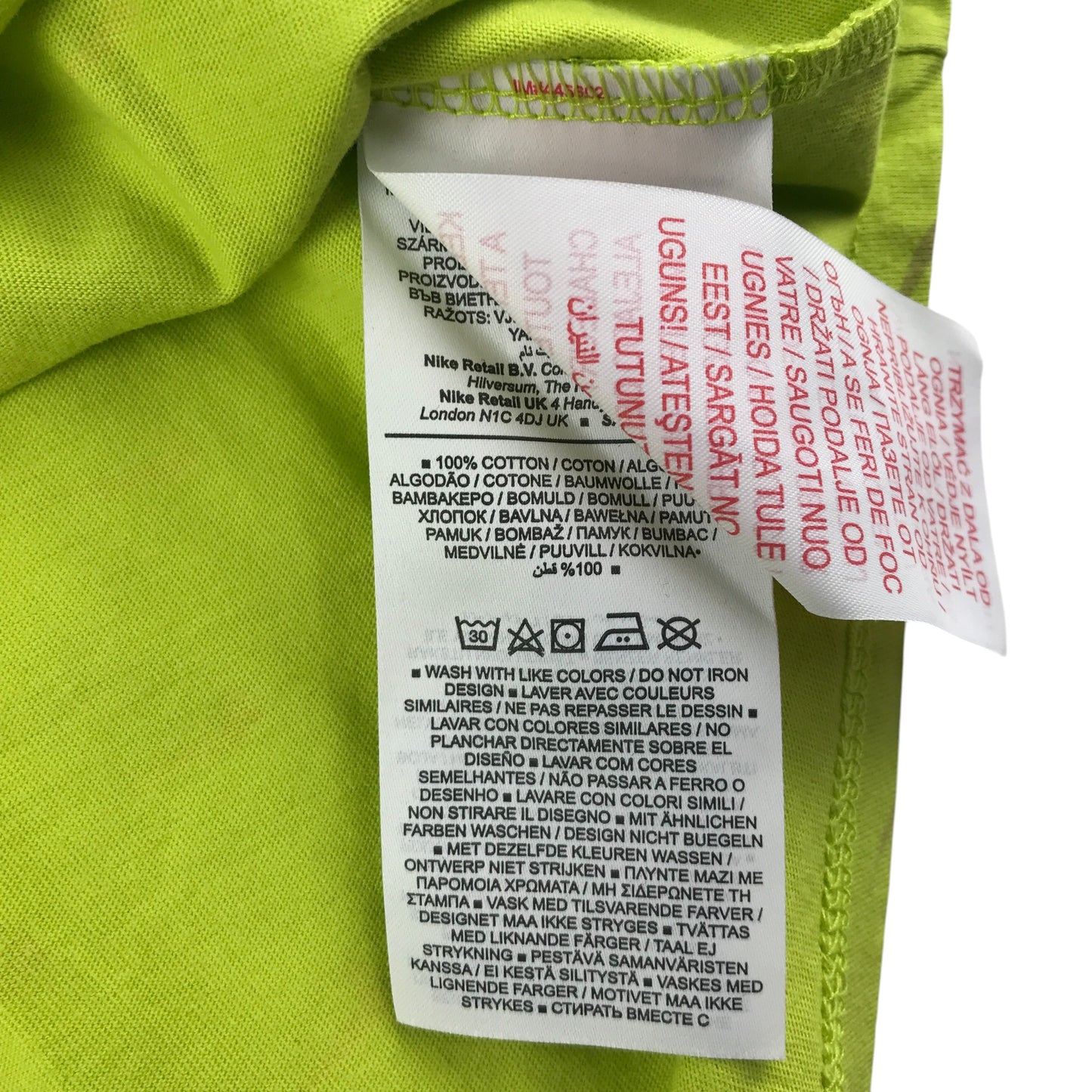 Nike t-shirt 12-13 years lime green swoosh print graphic cropped cotton