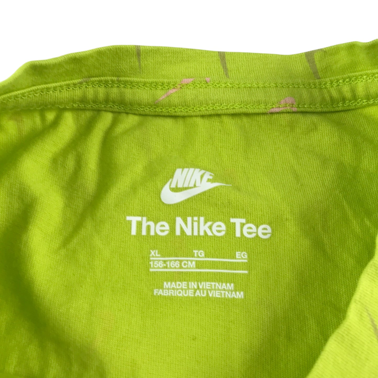 Nike t-shirt 12-13 years lime green swoosh print graphic cropped cotton