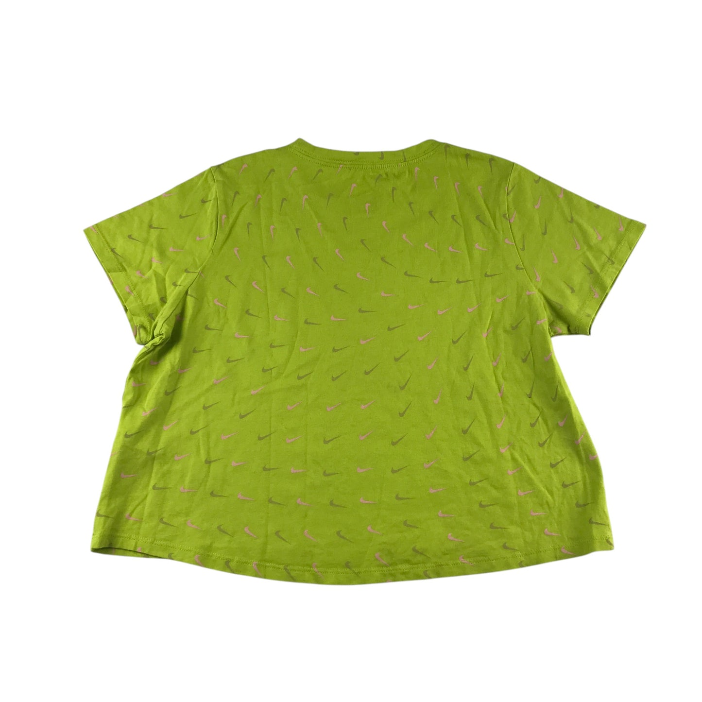 Nike t-shirt 12-13 years lime green swoosh print graphic cropped cotton