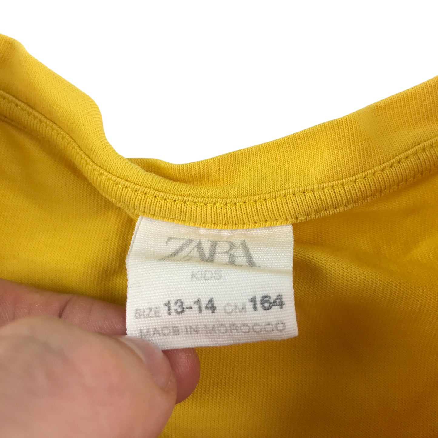 Zara t-shirt 13-14 years yellow text graphic