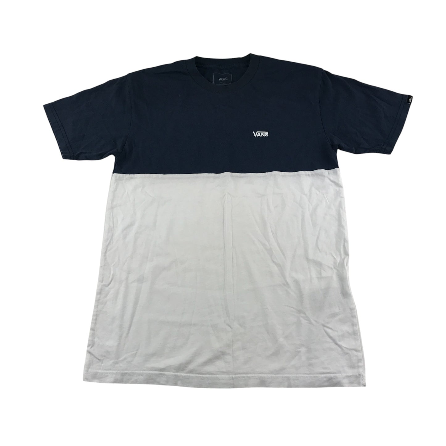 Vans t-shirt men's S years navy and white top with logo cotton