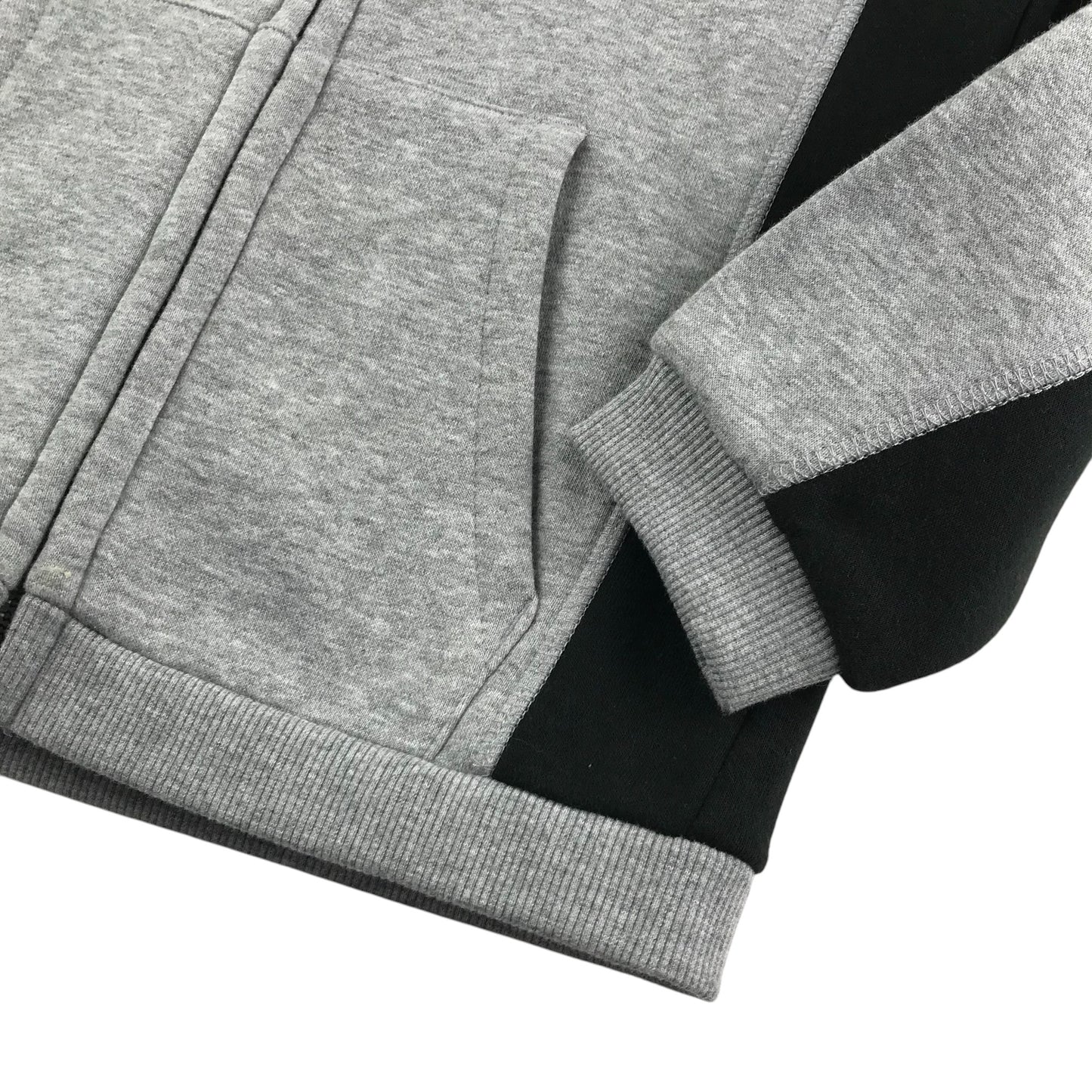 Firetrap hoodie 6-7 years light grey with black side panel jersey