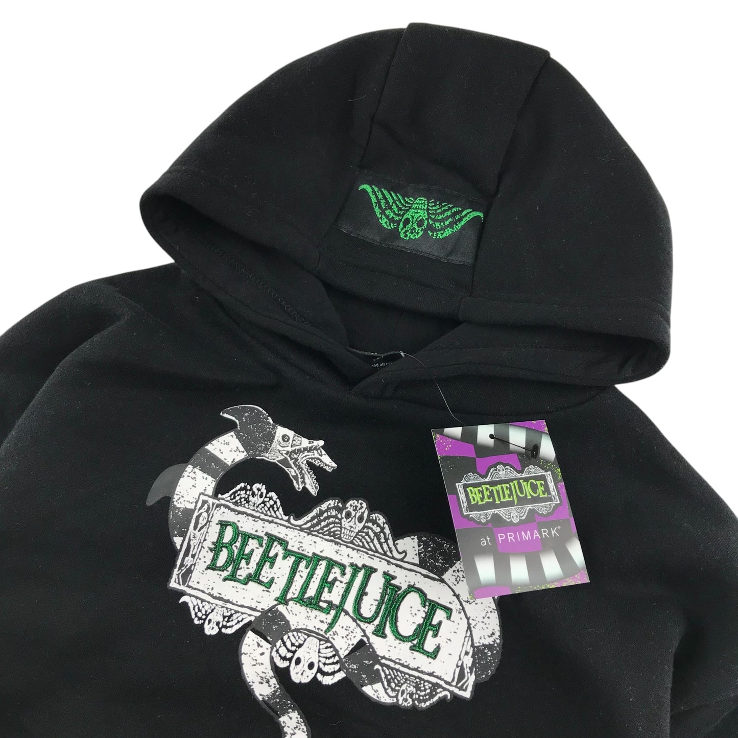 Primark hoodie black with Beetle Juice graphic design print