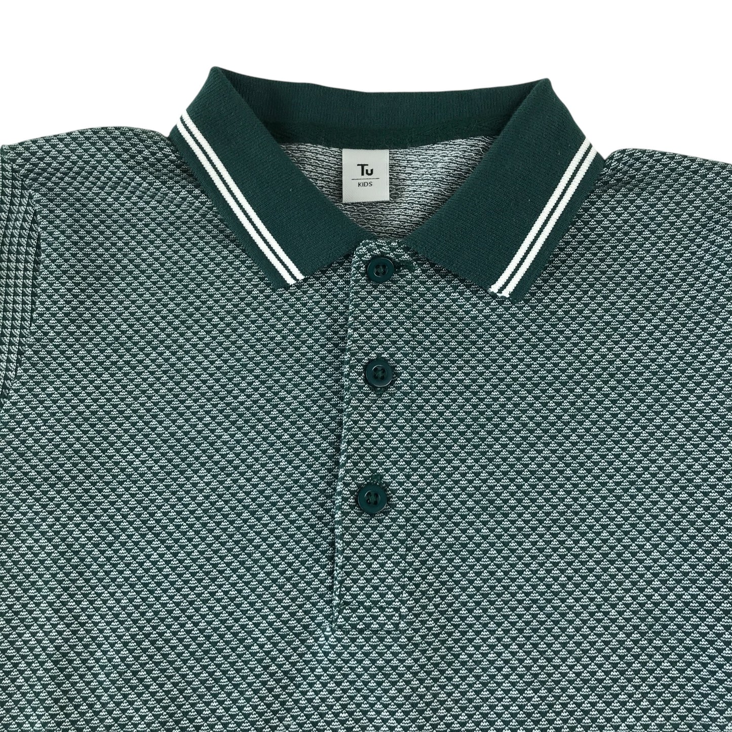 Tu Polo shirt 10-11 years green pattern design cotton