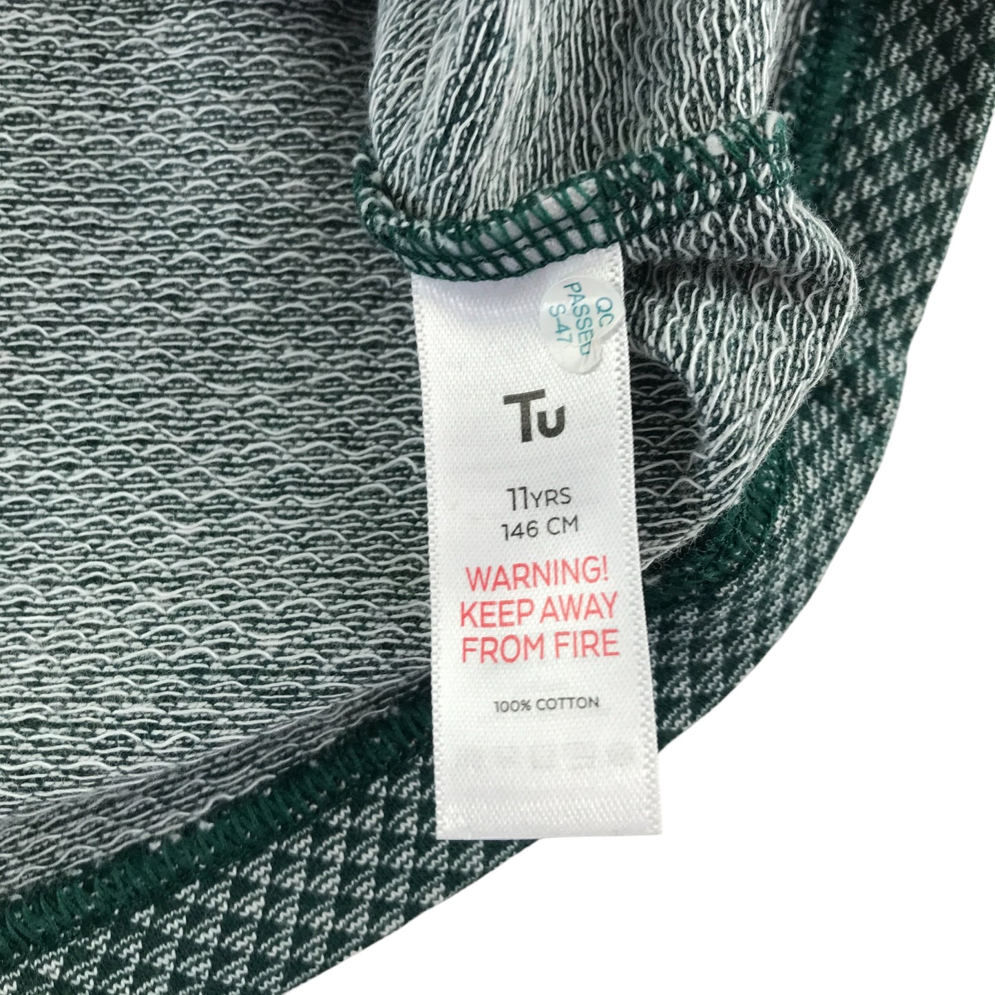 Tu Polo shirt 10-11 years green pattern design cotton