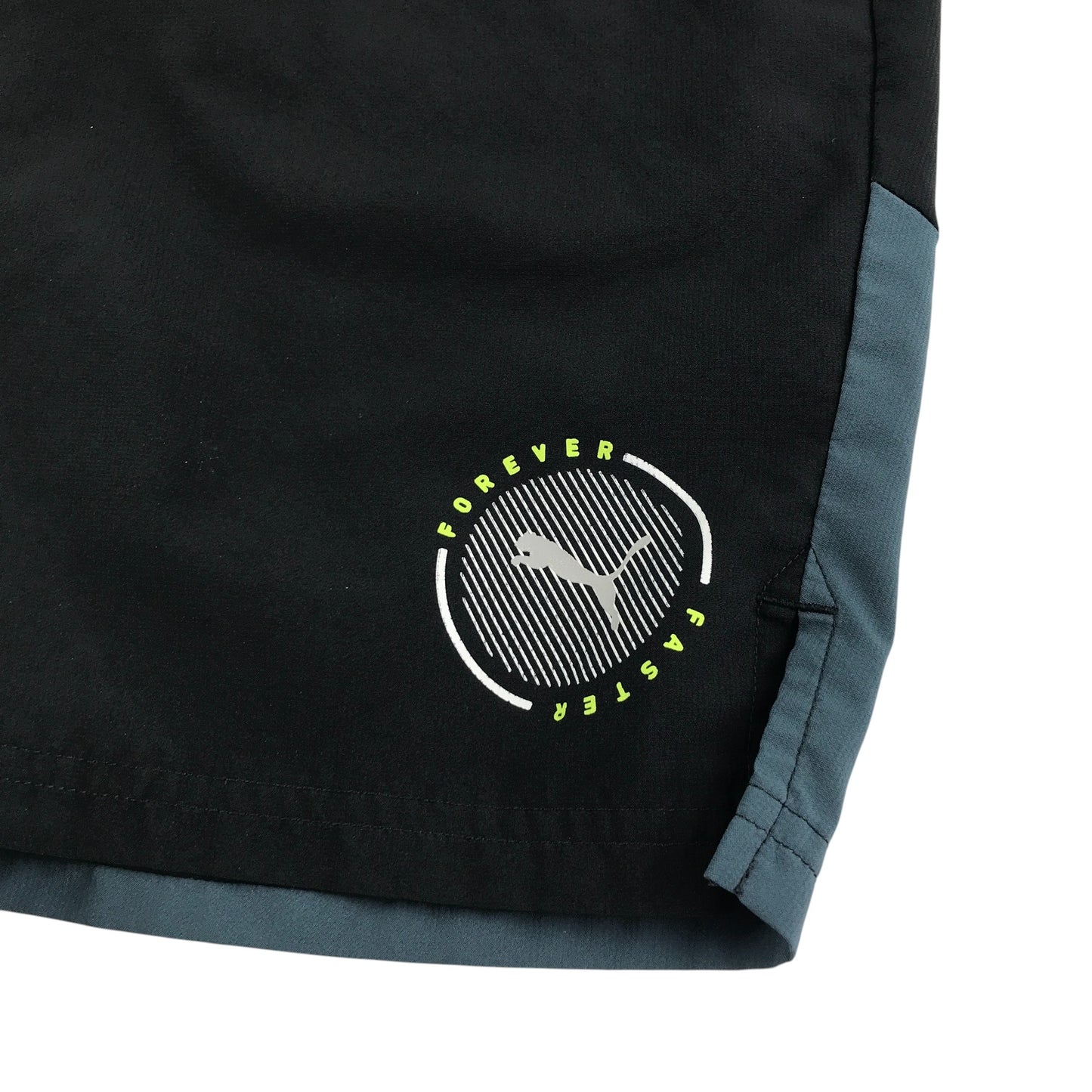 Puma sport shorts 11-12 years black with logo and grey detailing