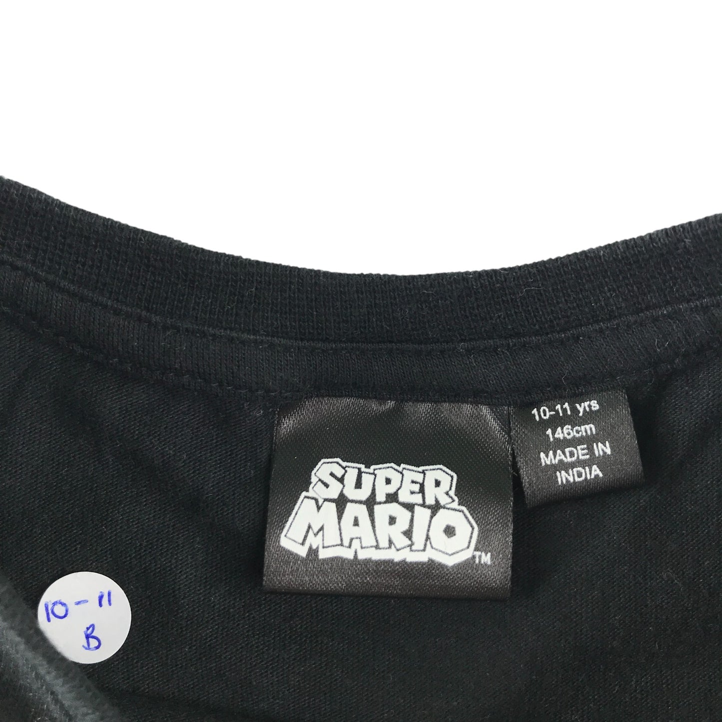 Primark t-shirt 10-11 years black Super Mario characters print design cotton