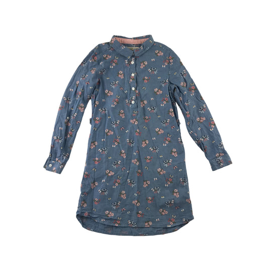 H&M dress 7-8 years blue floral denim style butterfly long shirt cotton