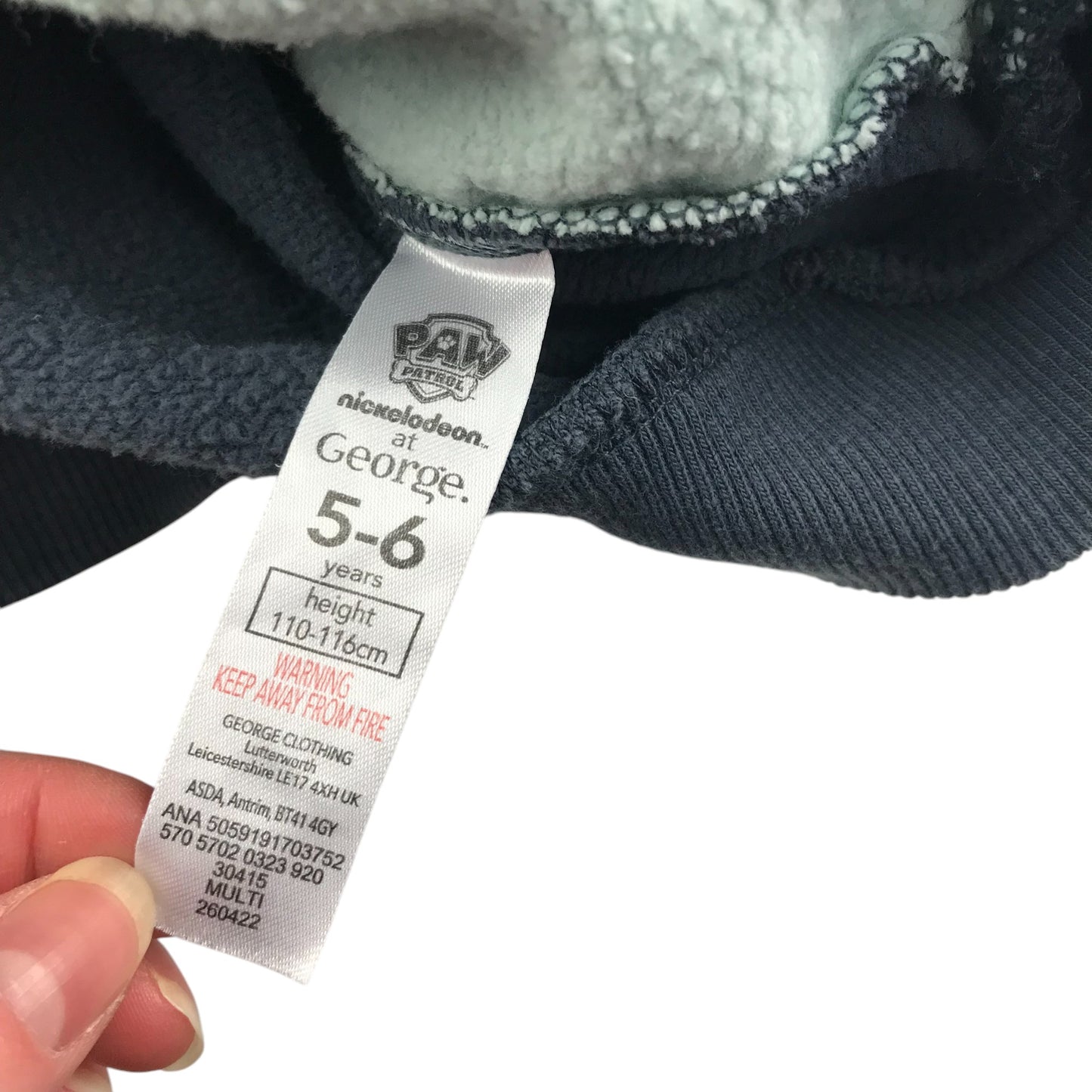 George hoodie 5-6 years blue Paw Patrol graphic design print cotton