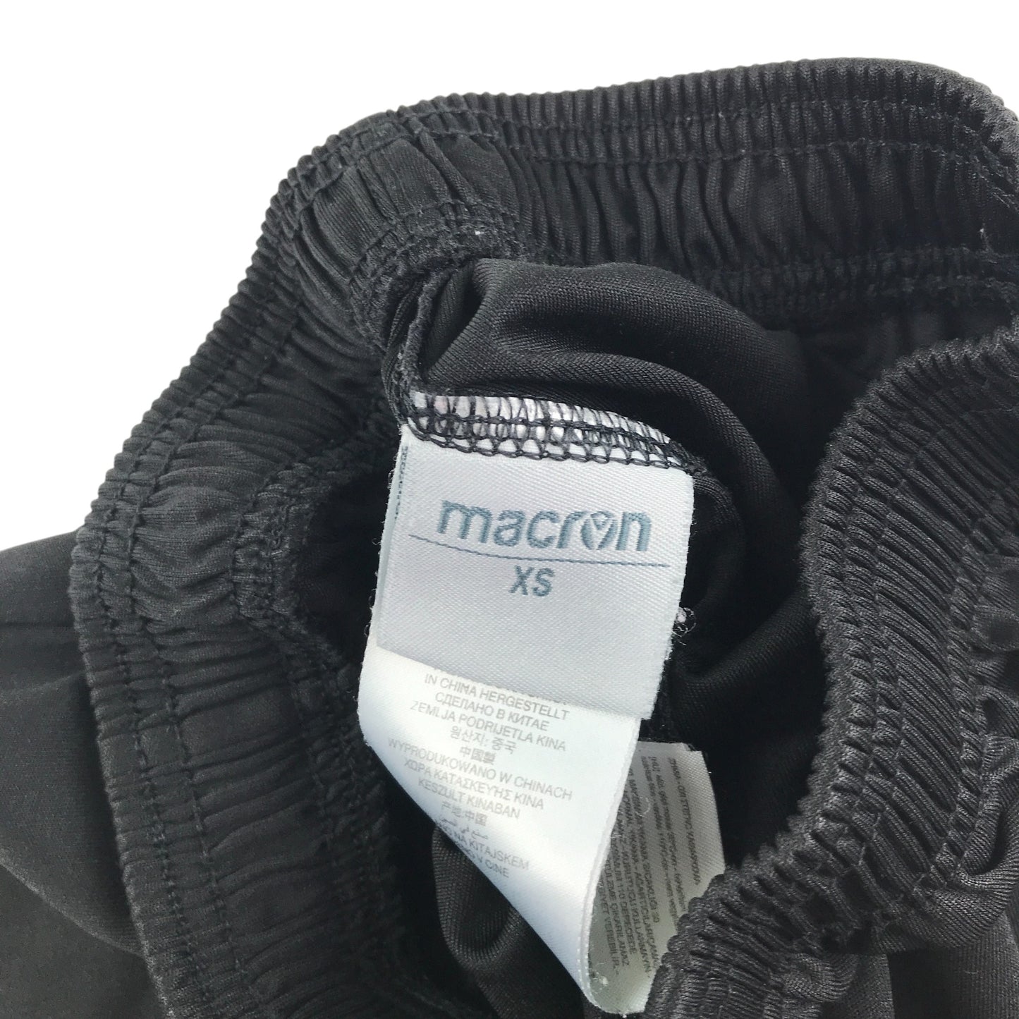 Macron sport shorts men's XS years black with white logo