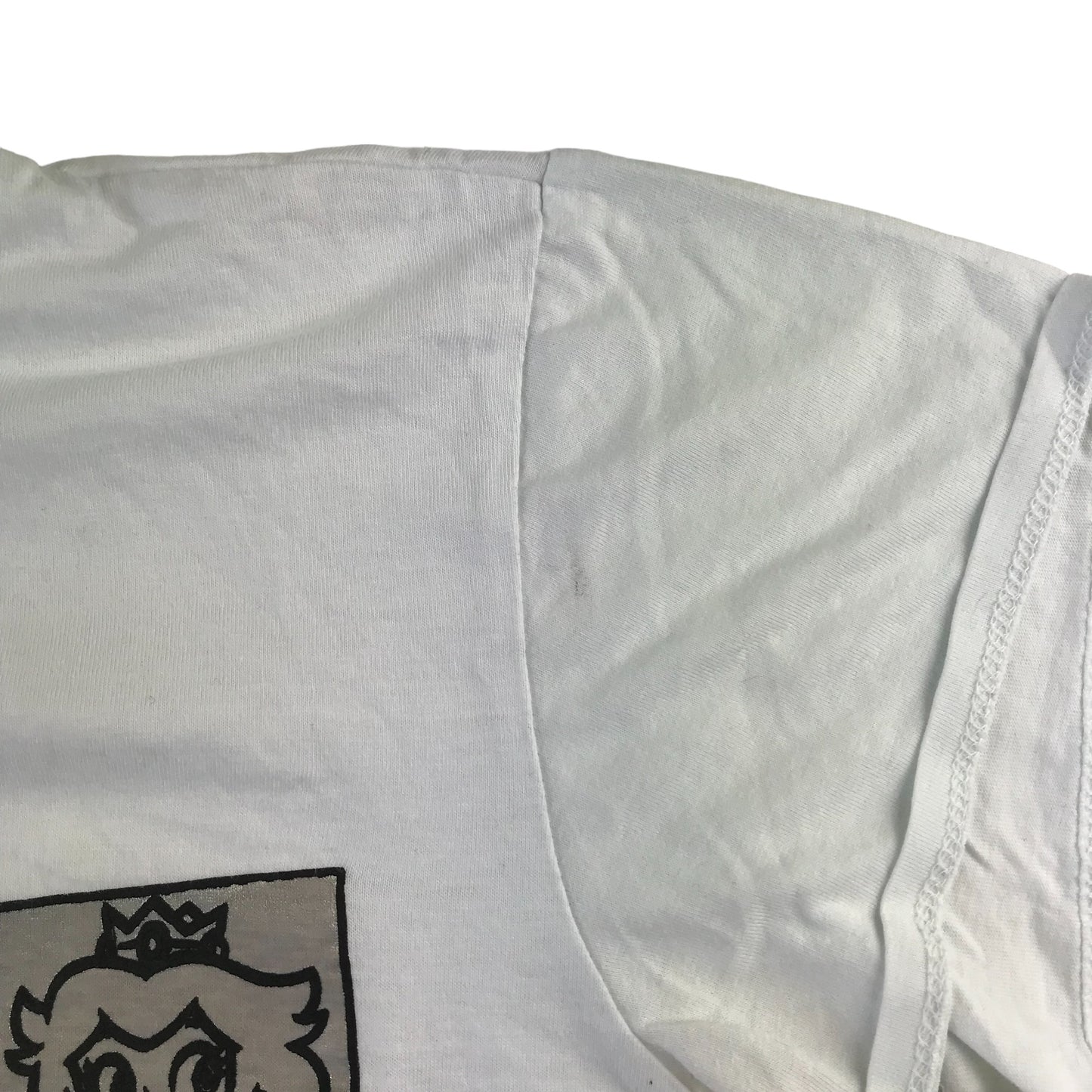 George t-shirt women size L white cropped Mario Princess Peach