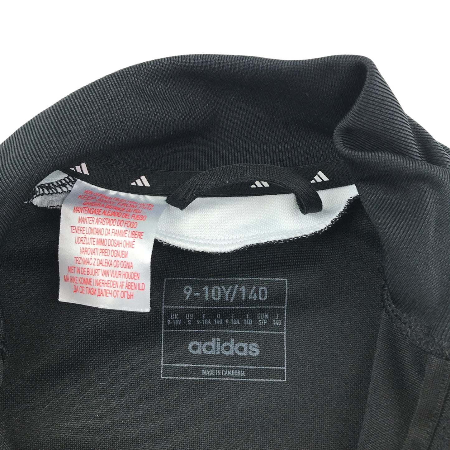 Adidas sport sweater 9-10 years black with white detailing