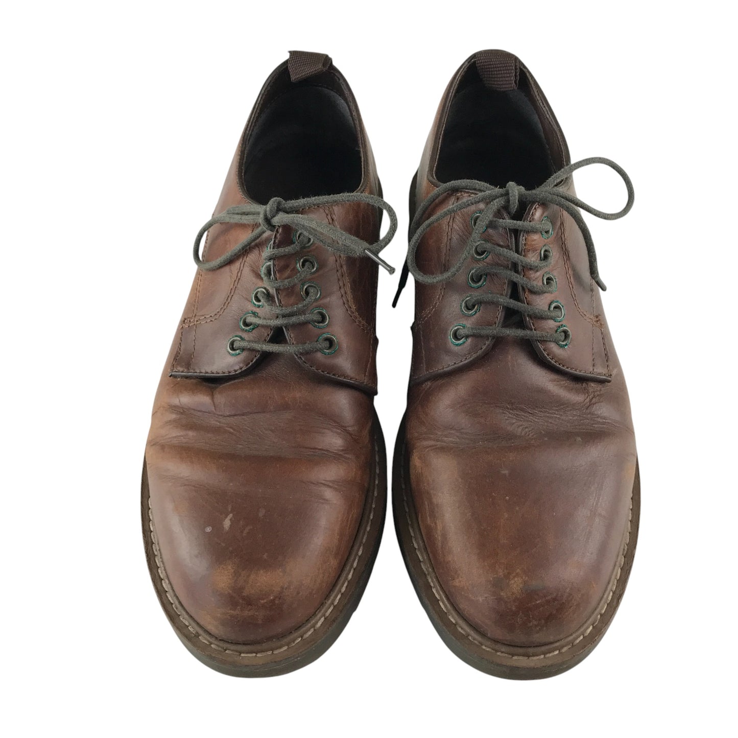 Brown leather shoes size UK 7 smart casual with laces