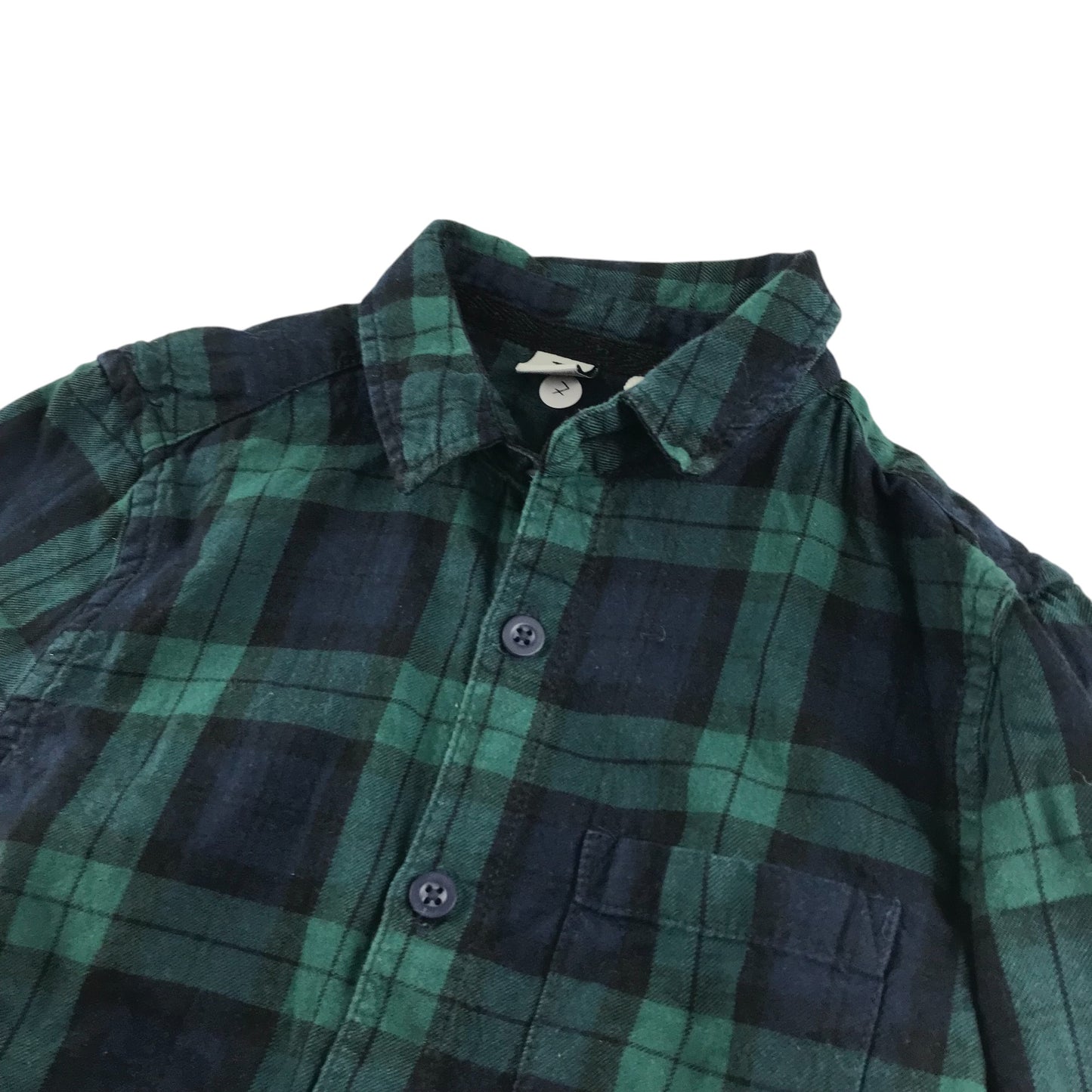 Tu shirt 6-7 years navy and green checked button up shirt cotton