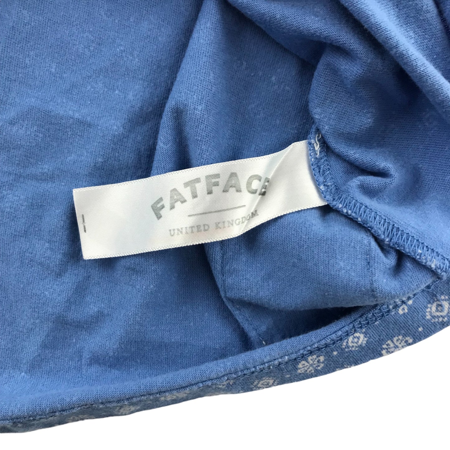 Fatface Blouse Age 10 Blue Long Sleeve Floral Embroidered Cotton