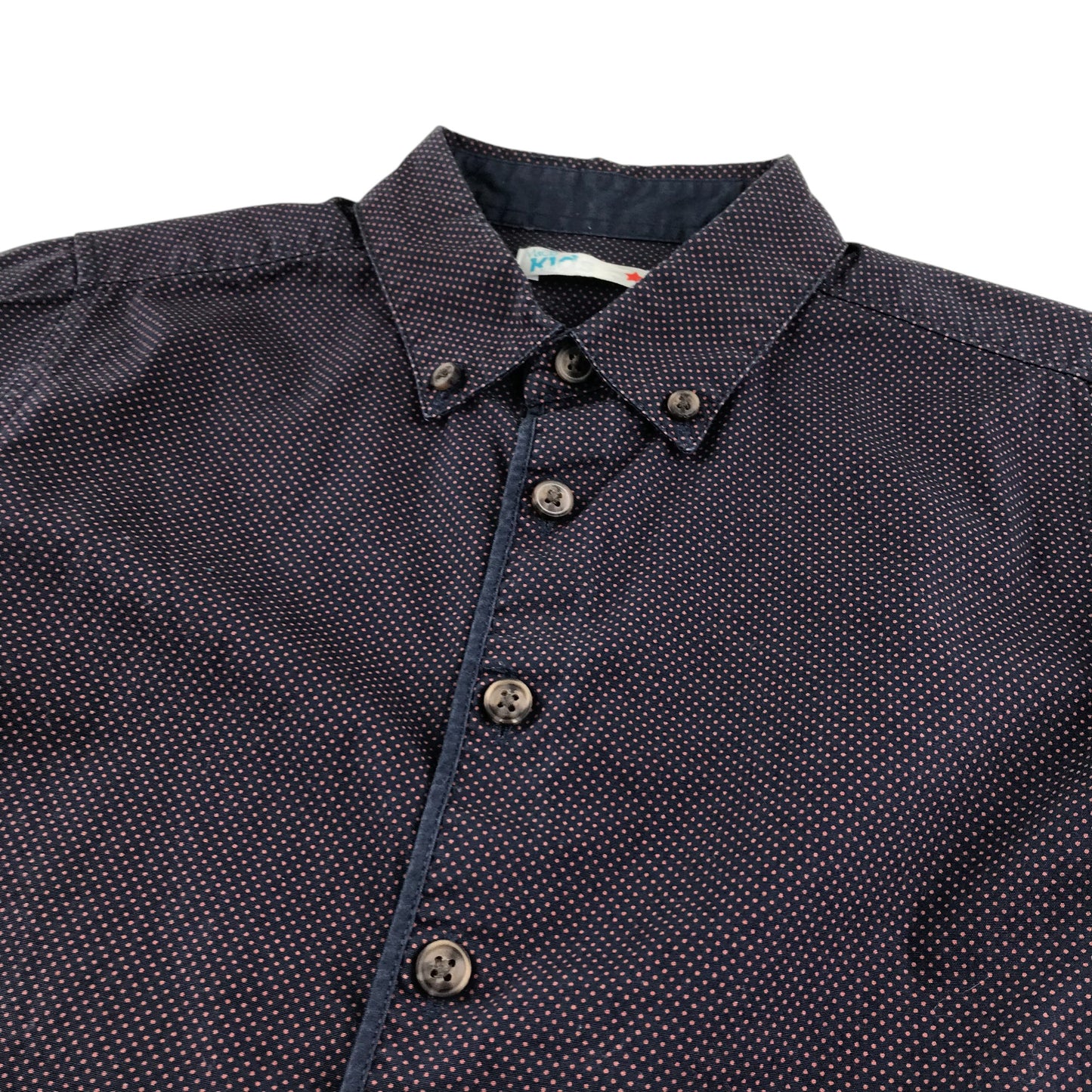 M&Co shirt 6-7 years navy with burgundy dot design