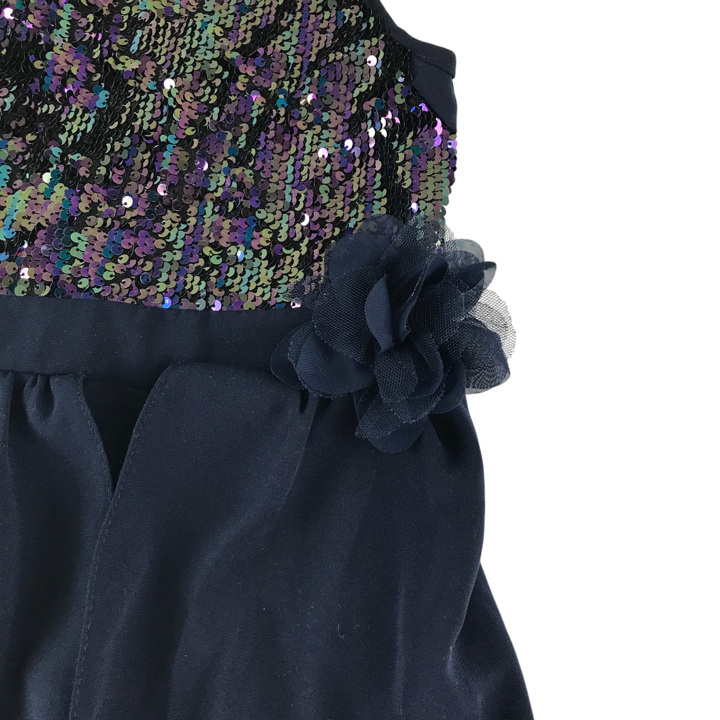 Monsoon jumpsuit 5-6 years navy blue sequins